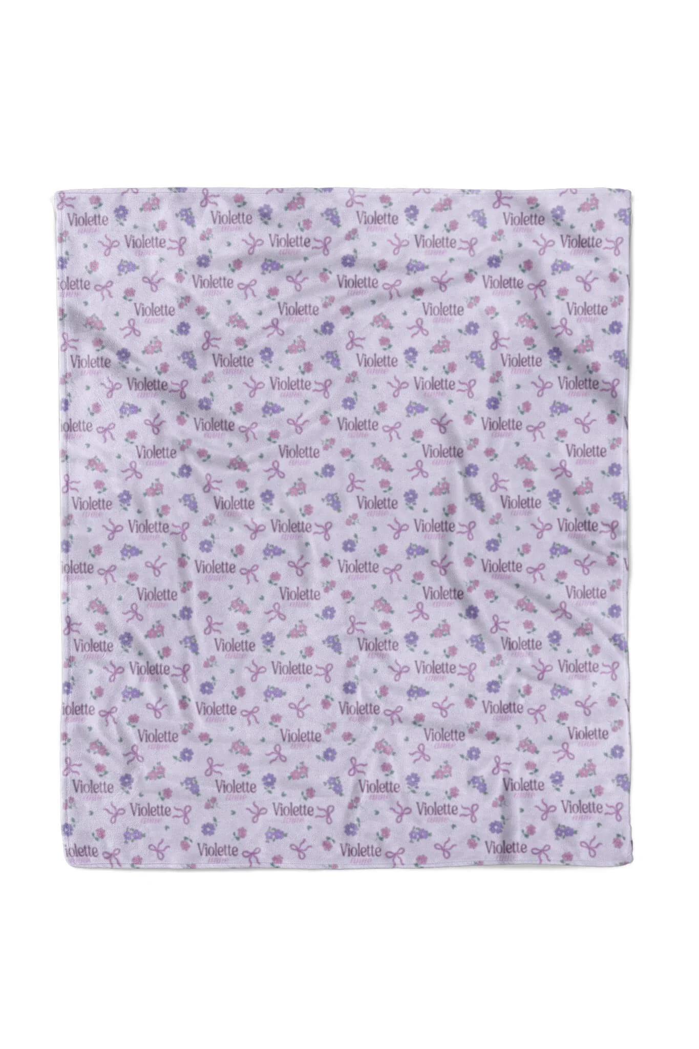 Ribbon & Roses Personalized Kids Blanket | Purple - Image 7