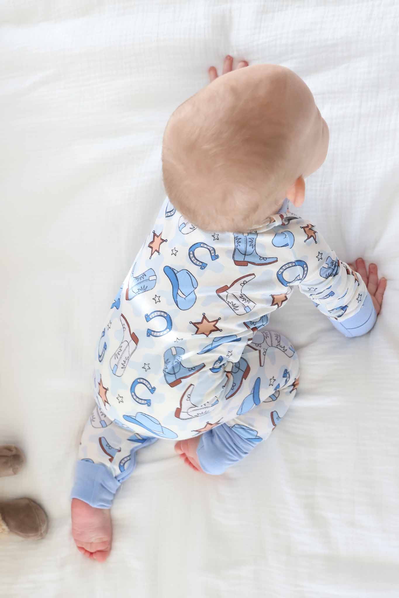 Rodeo Dreams Convertible Zip Romper | Blue - Image 11