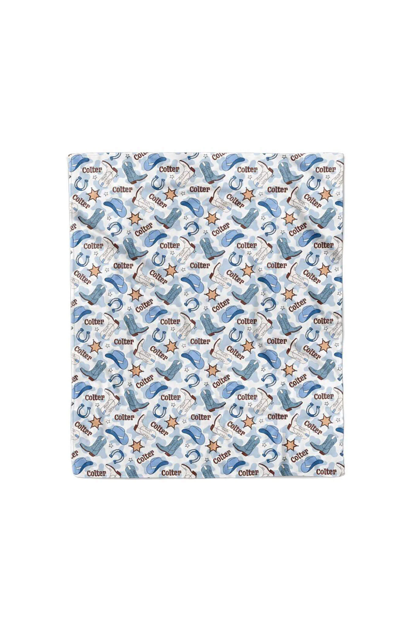 Rodeo Dreams Personalized Kids Blanket | Blue - Image 5