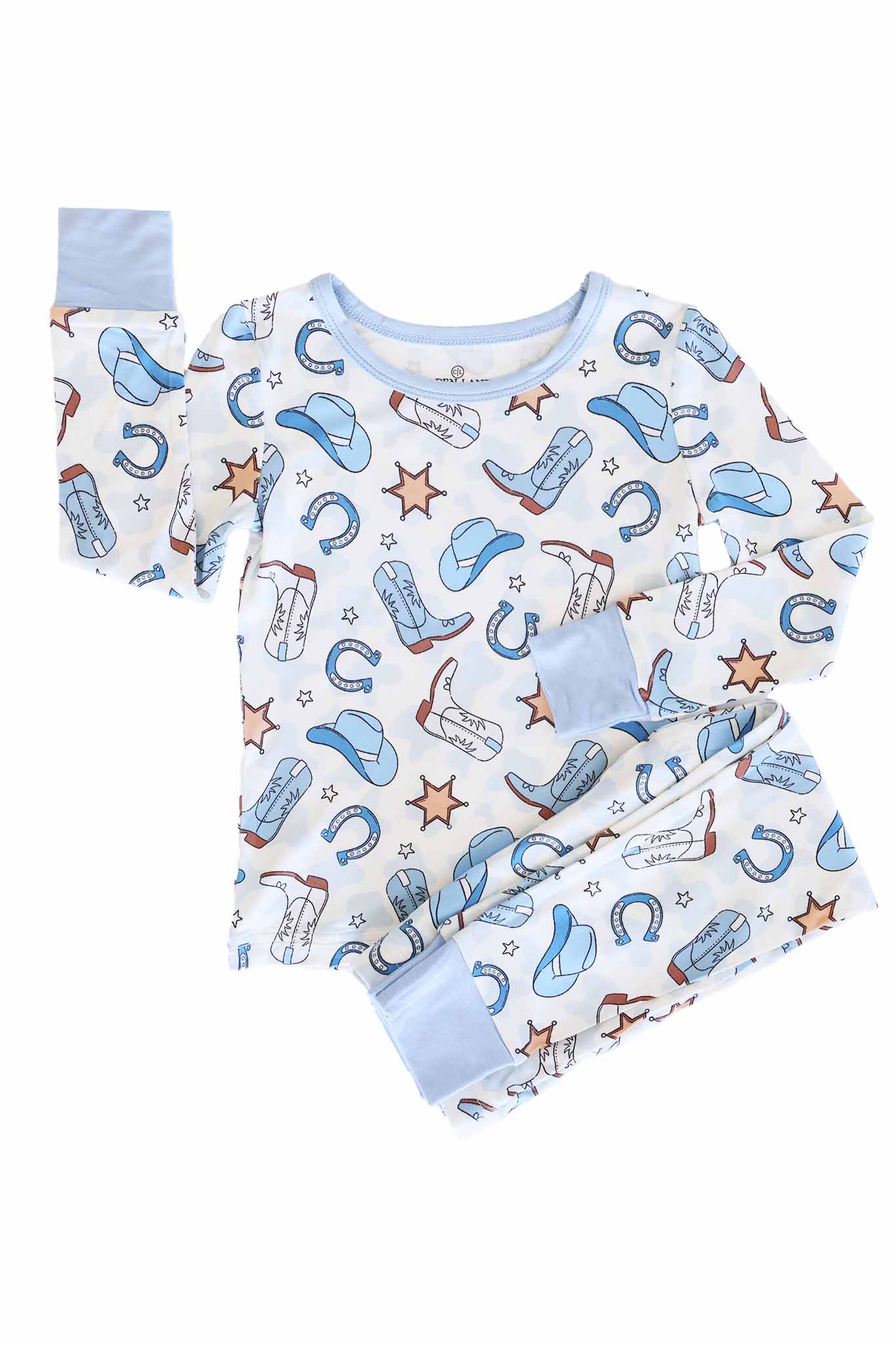 Rodeo Dreams Two Piece Pajama Set | Blue - Image 2