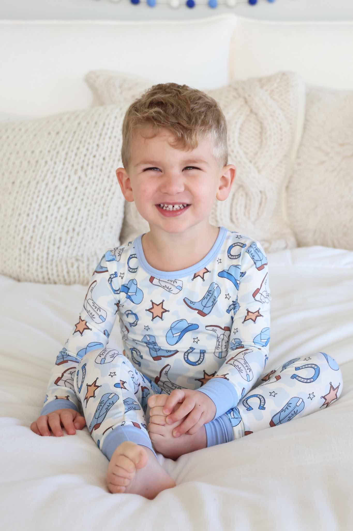 Rodeo Dreams Two Piece Pajama Set | Blue - Image 9