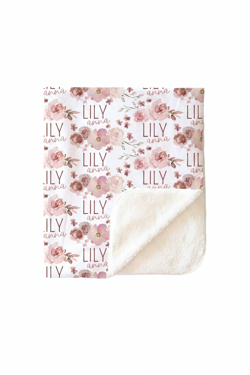 Rosie's Rose Garden Personalized Toddler Blanket - Image 3