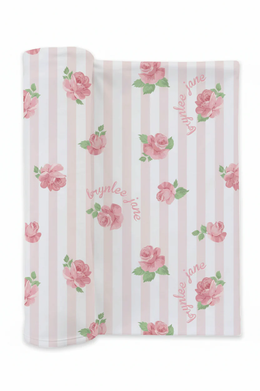 Rosy & Cozy Personalized Swaddle Blanket - Image 2