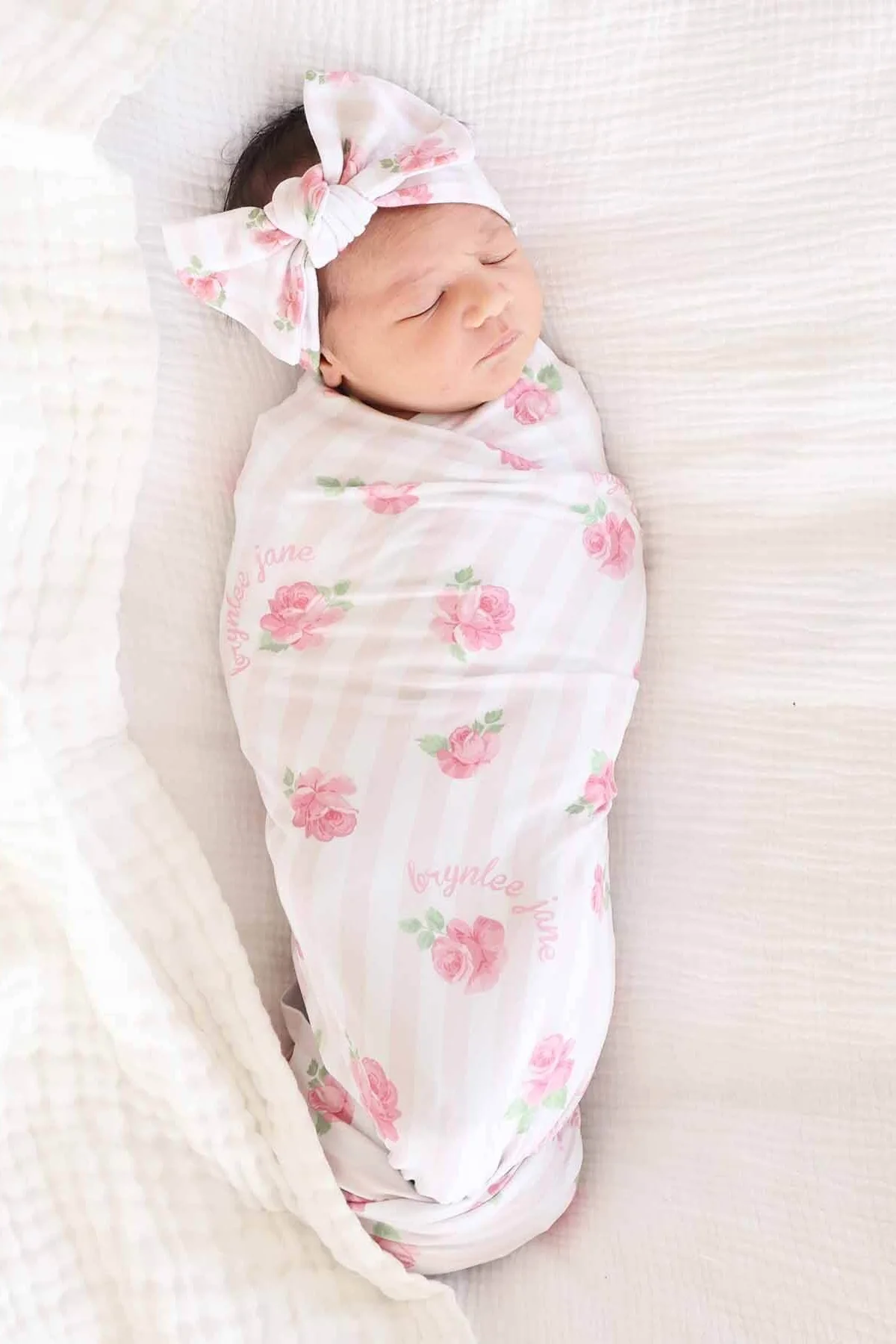 Rosy & Cozy Personalized Swaddle Blanket - Image 5