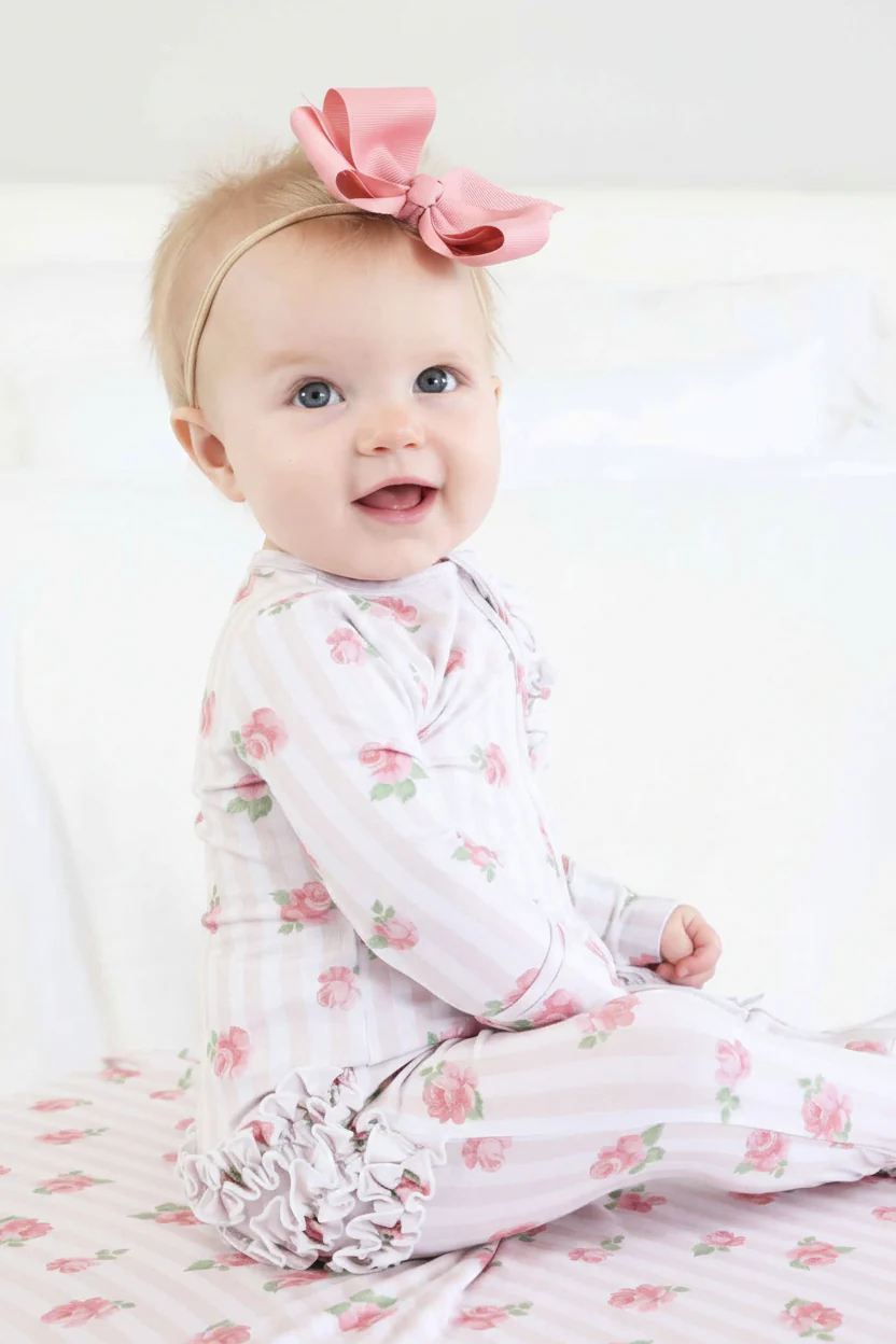 Rosy & Cozy Ruffle Zipper Footie