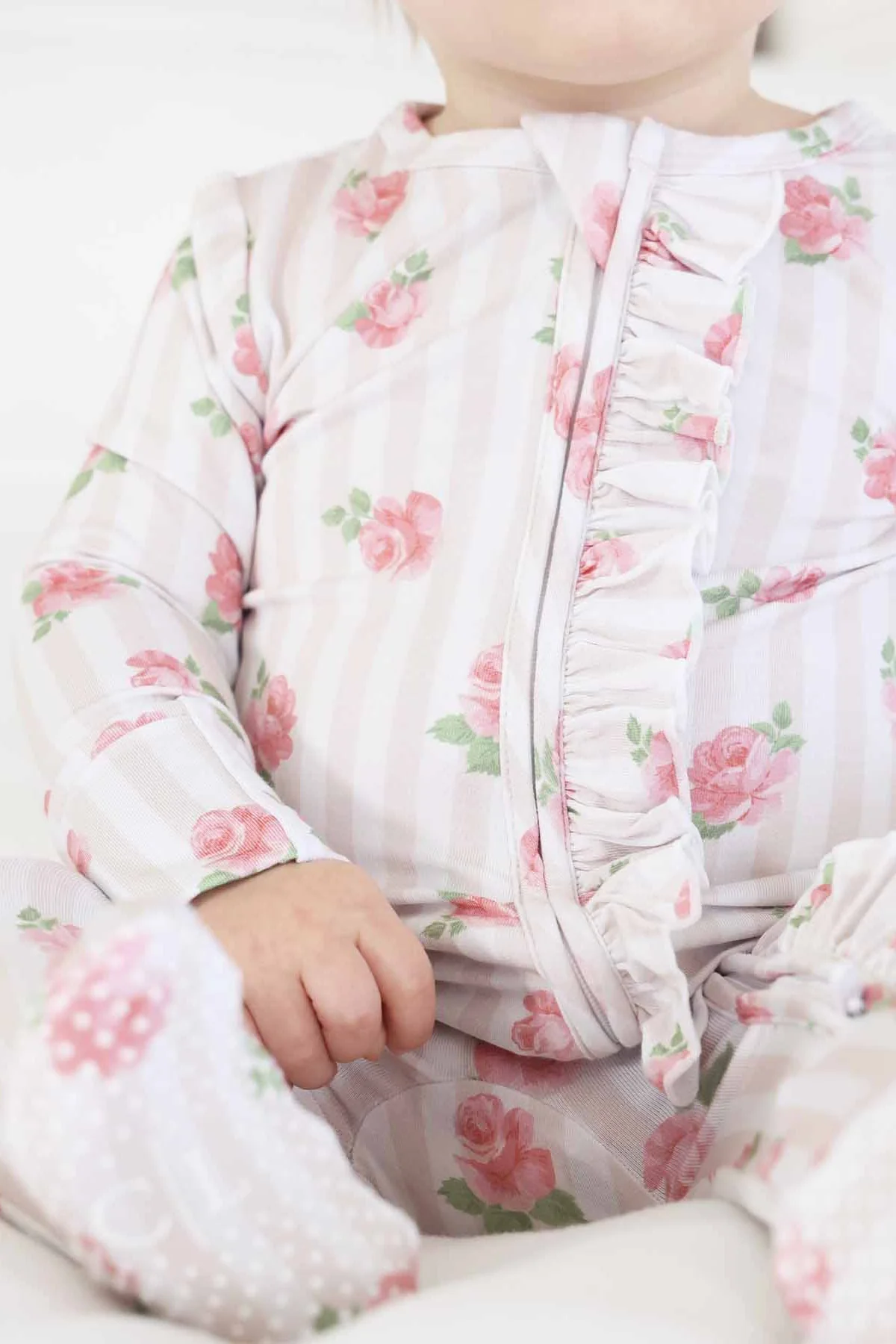 Rosy & Cozy Ruffle Zipper Footie - Image 5