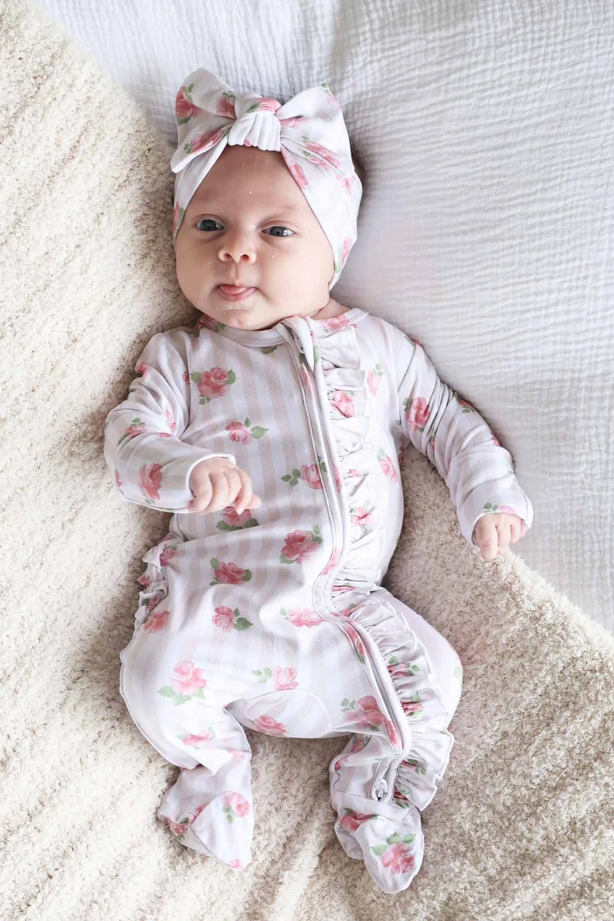 Rosy & Cozy Ruffle Zipper Footie - Image 8