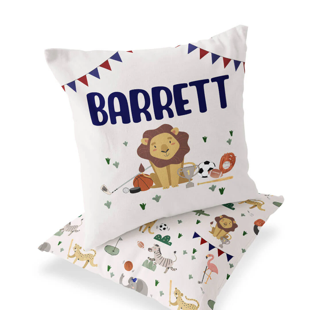 Safari Games Personalized Accent Pillow