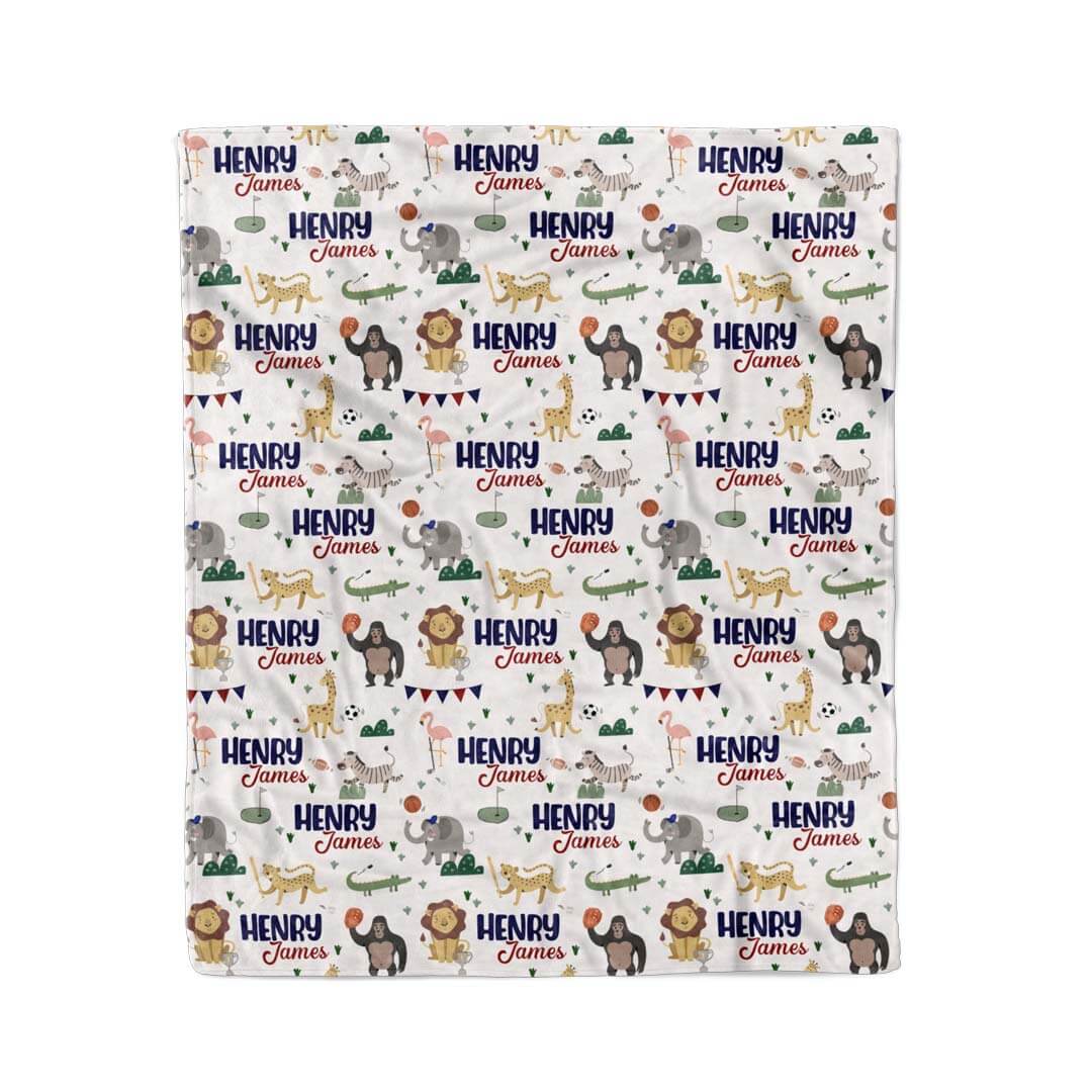 Safari Games Personalized Kids Blanket - Image 3