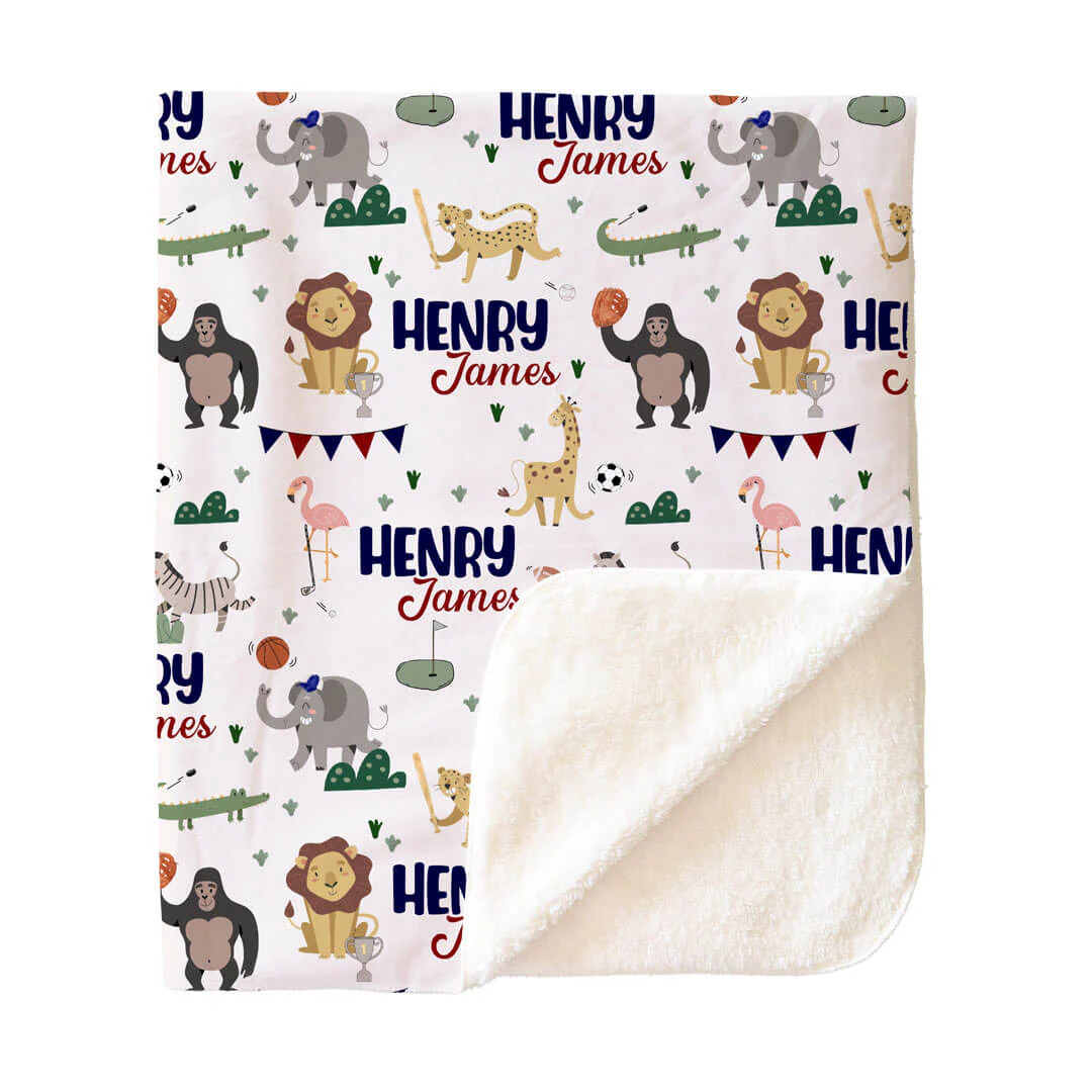 Safari Games Personalized Kids Blanket - Image 4