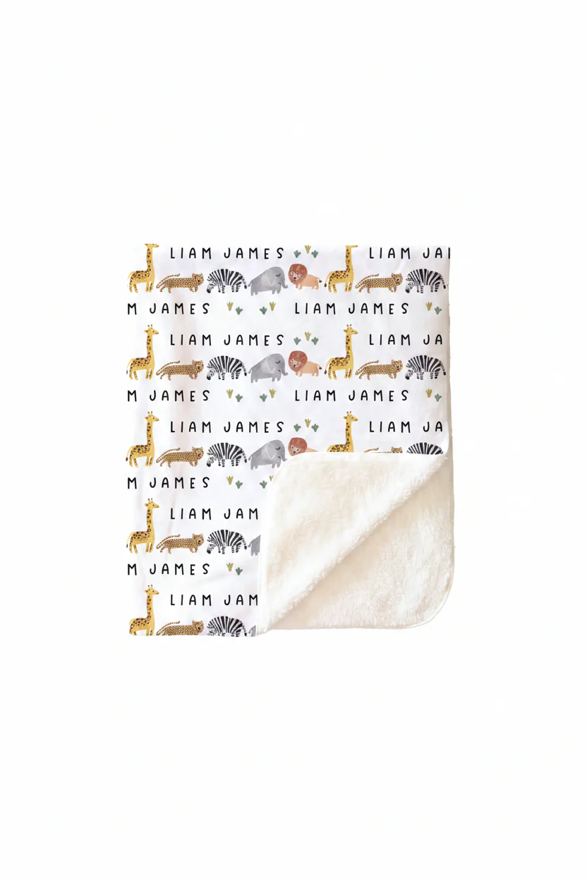 Safari Party Personalized Toddler Blanket - Image 3
