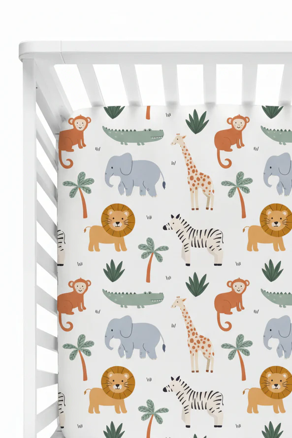 Safari Snuggles Crib Sheet