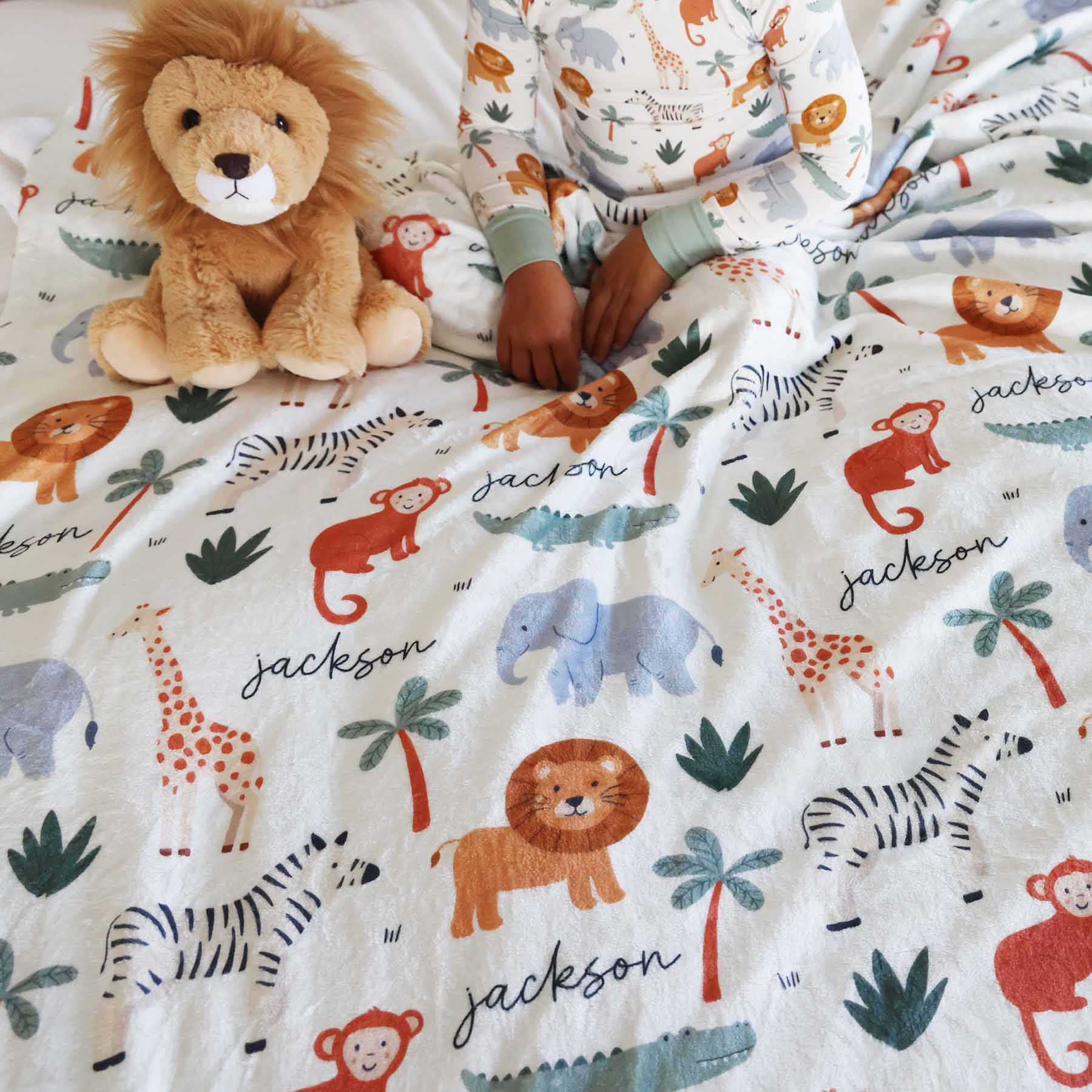 Safari Snuggles Personalized Kids Blanket - Image 7