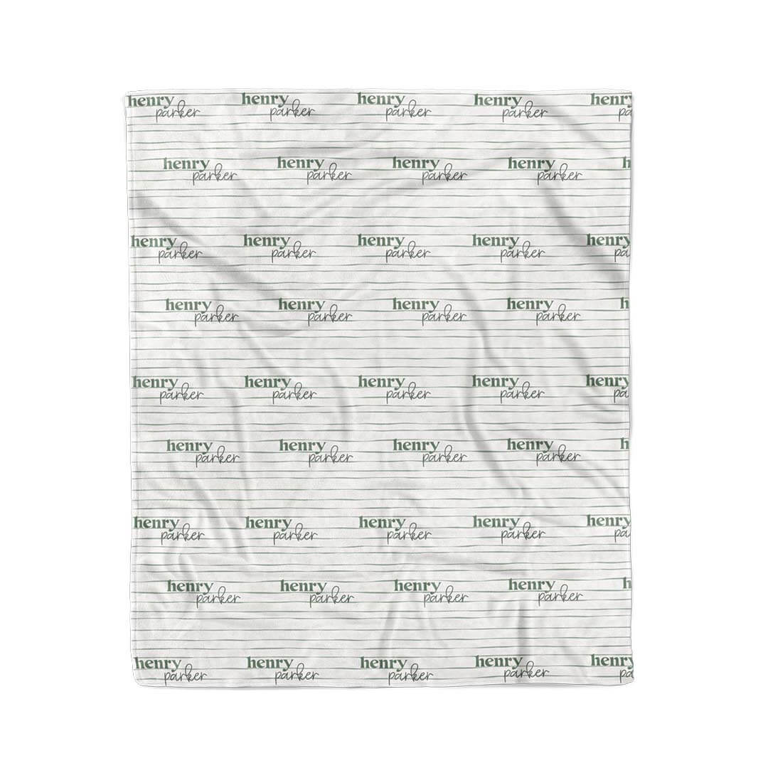 Sage's Stripes Personalized Kids Blanket - Image 3