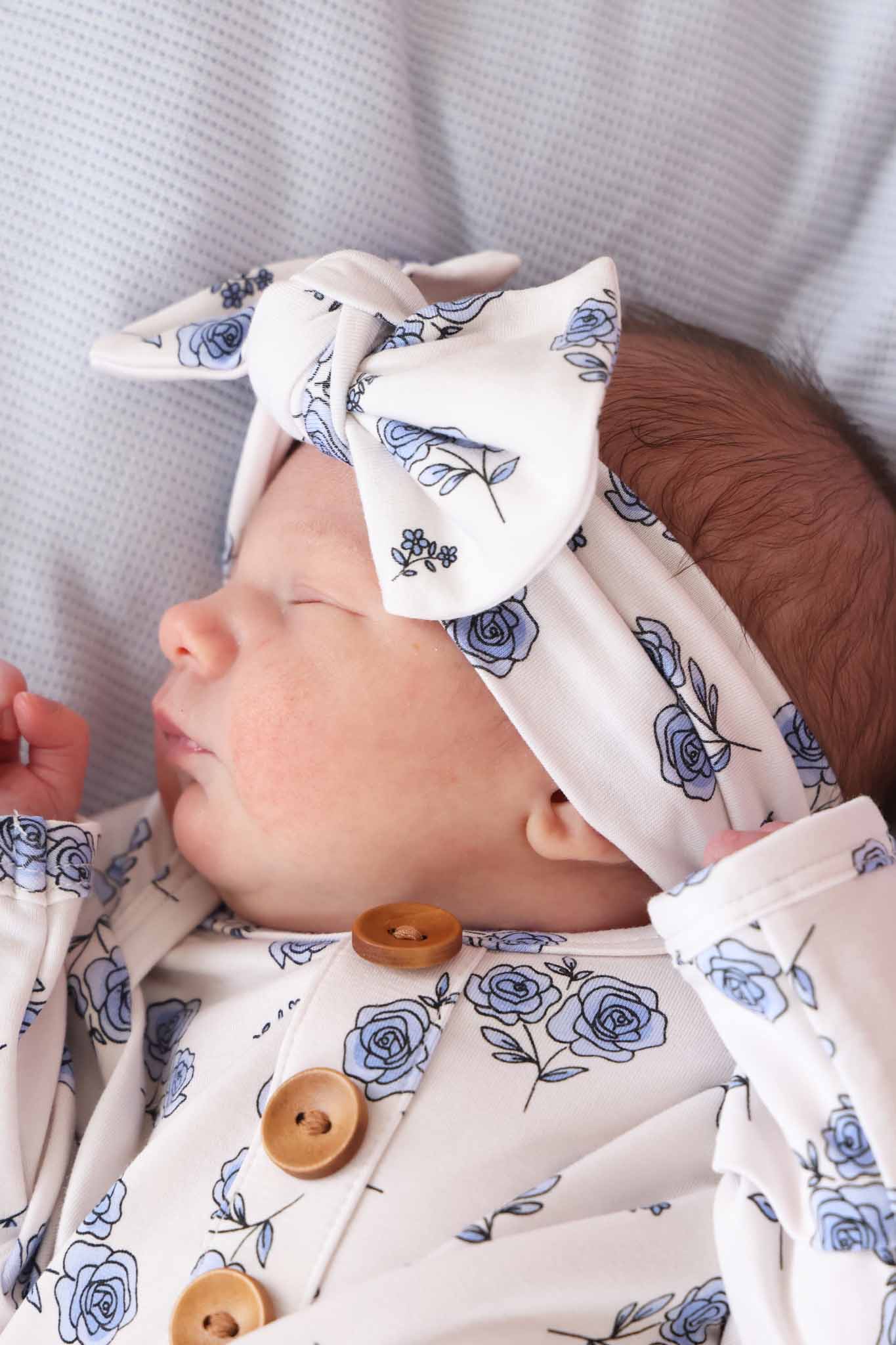 Sapphire Garden Knit Large Bow Headwrap - Image 3