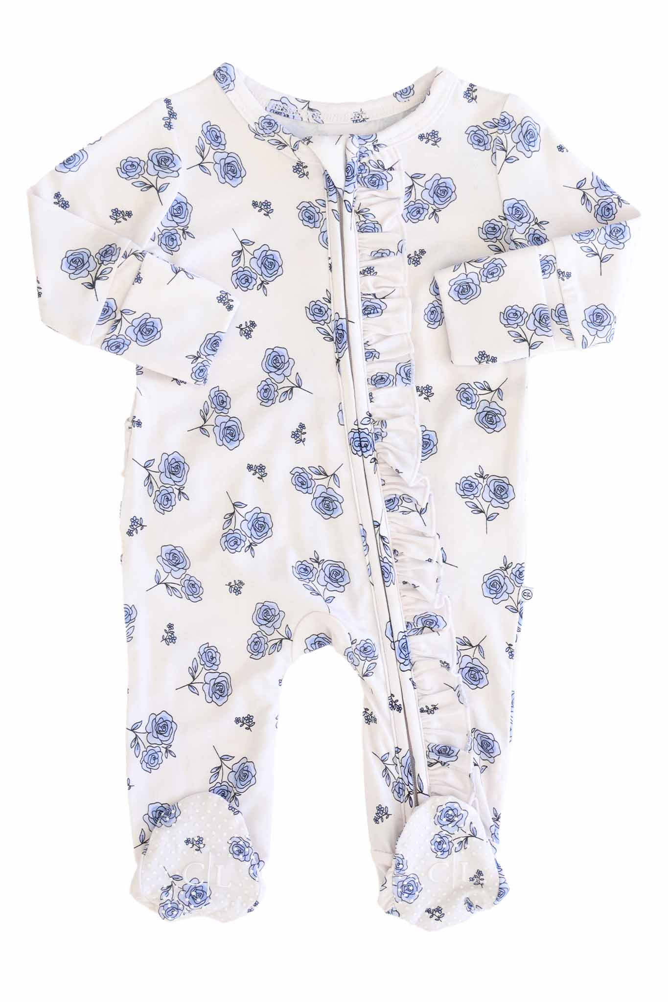 Sapphire Garden Ruffle Zipper Footie - Image 2