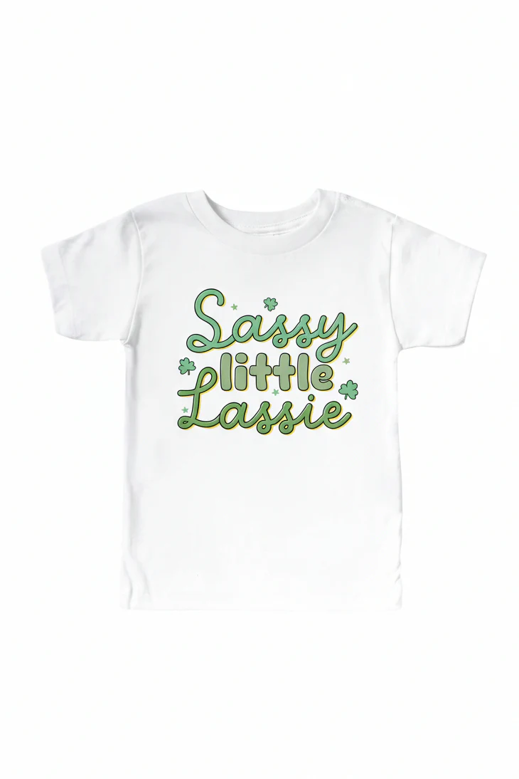 Sassy Little Lassie Graphic Bodysuit & Kids Tee | White - Image 3