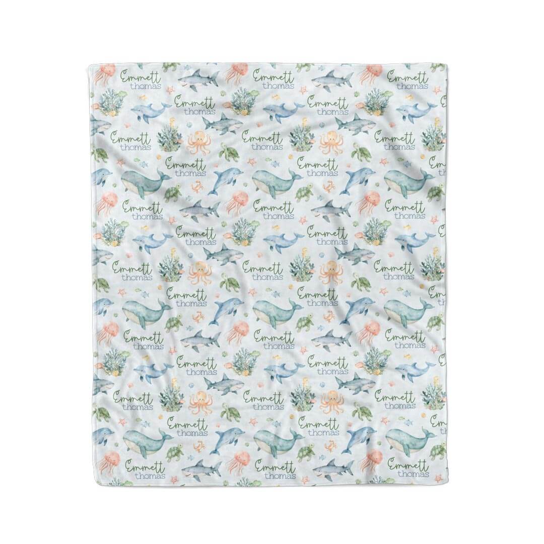 Sea Cuties Personalized Kids Blanket - Image 4