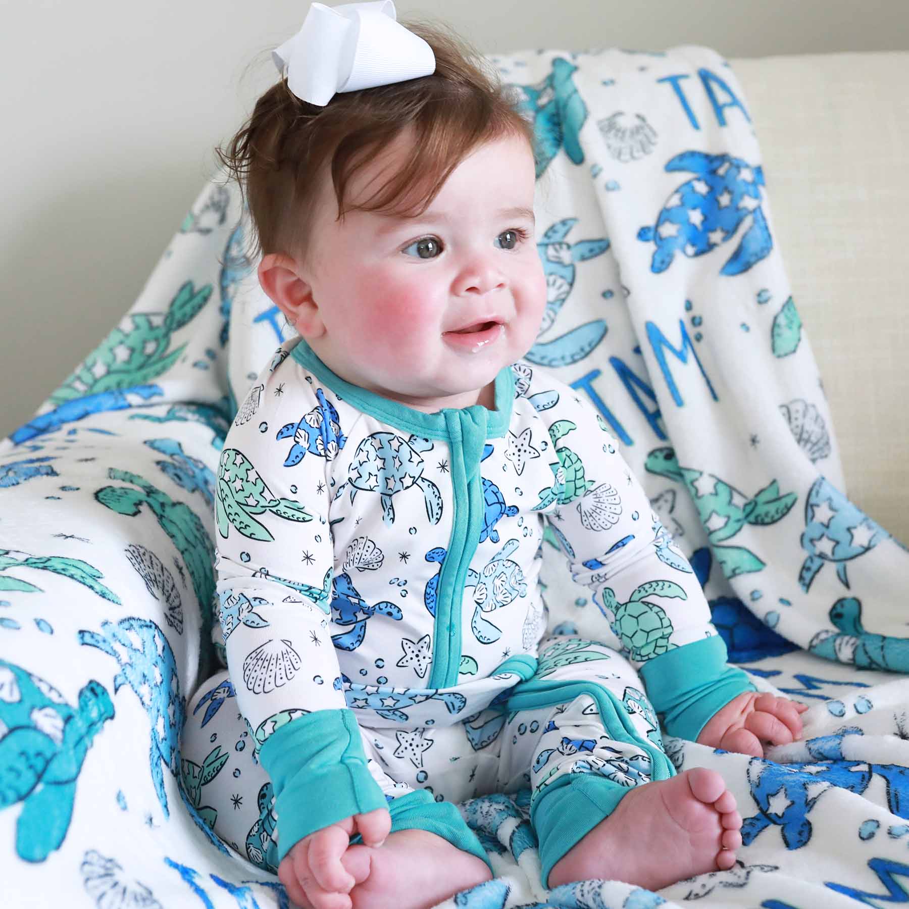 Sea Turtle Splash Convertible Zip Romper - Image 5