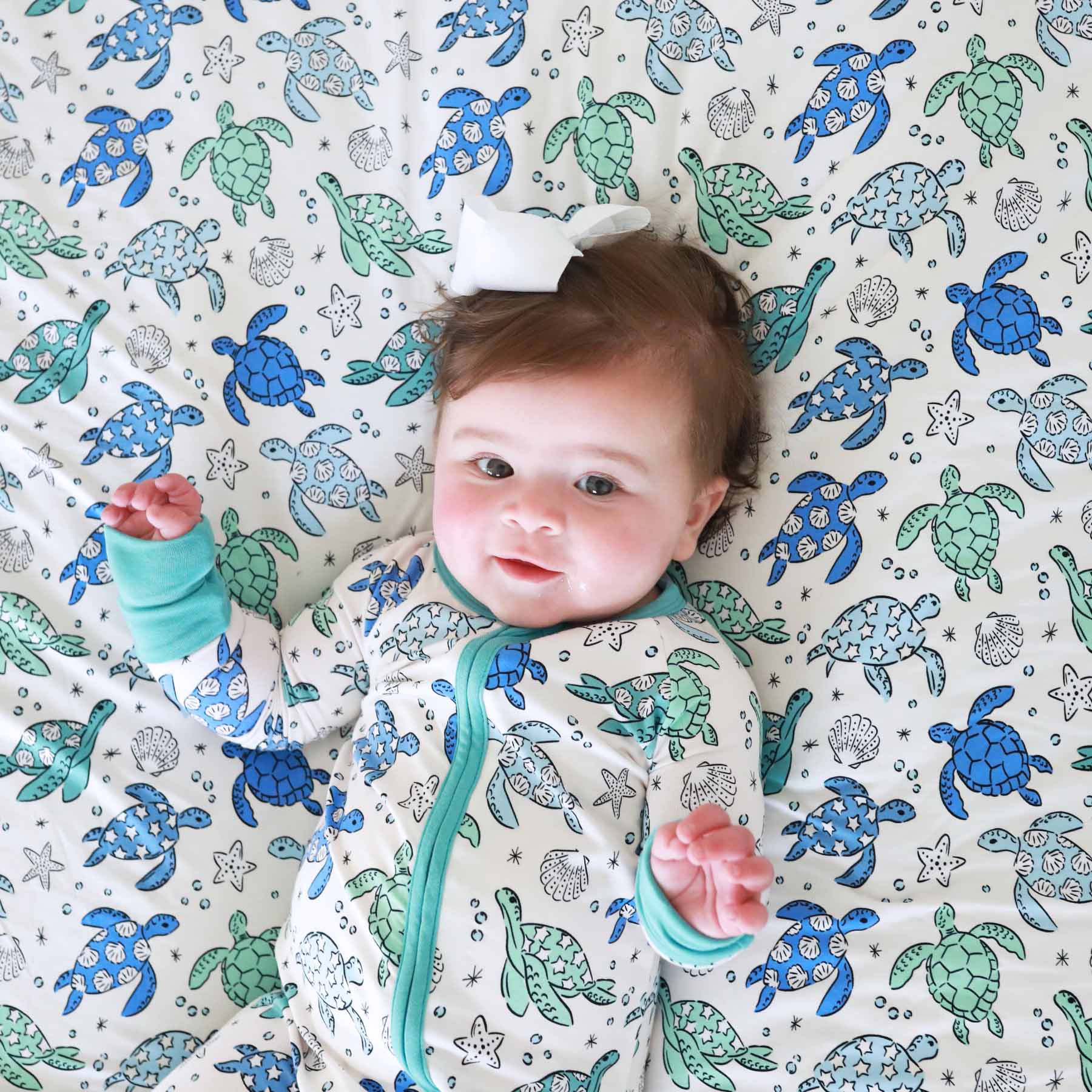 Sea Turtle Splash Convertible Zip Romper - Image 7
