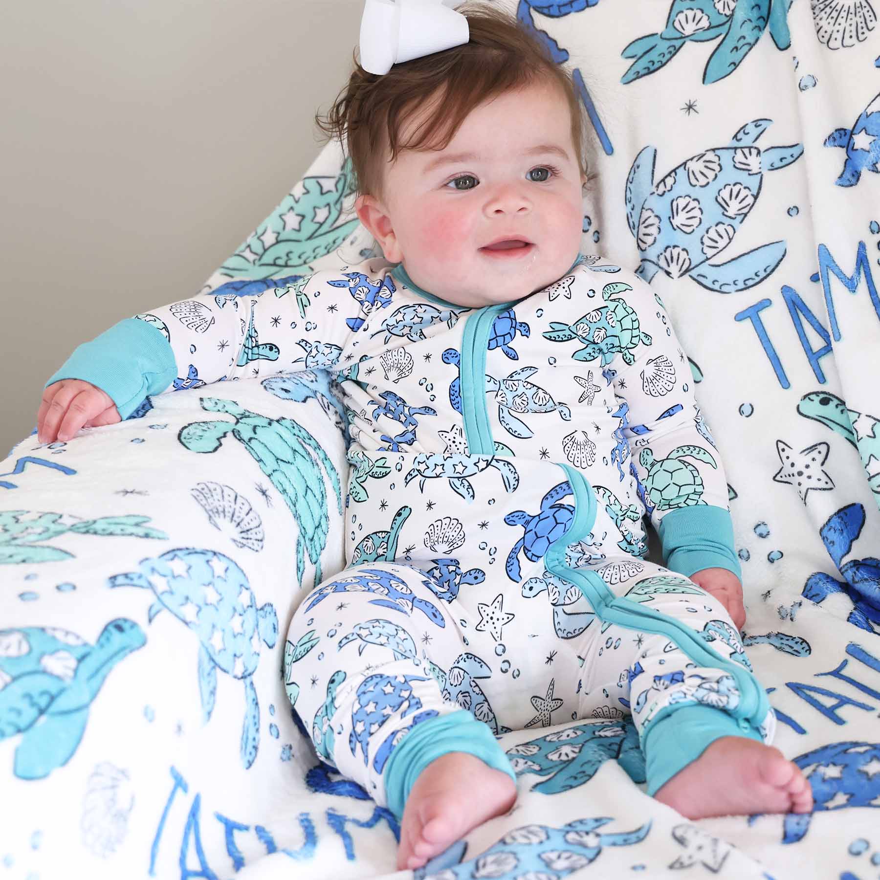 Sea Turtle Splash Convertible Zip Romper - Image 9