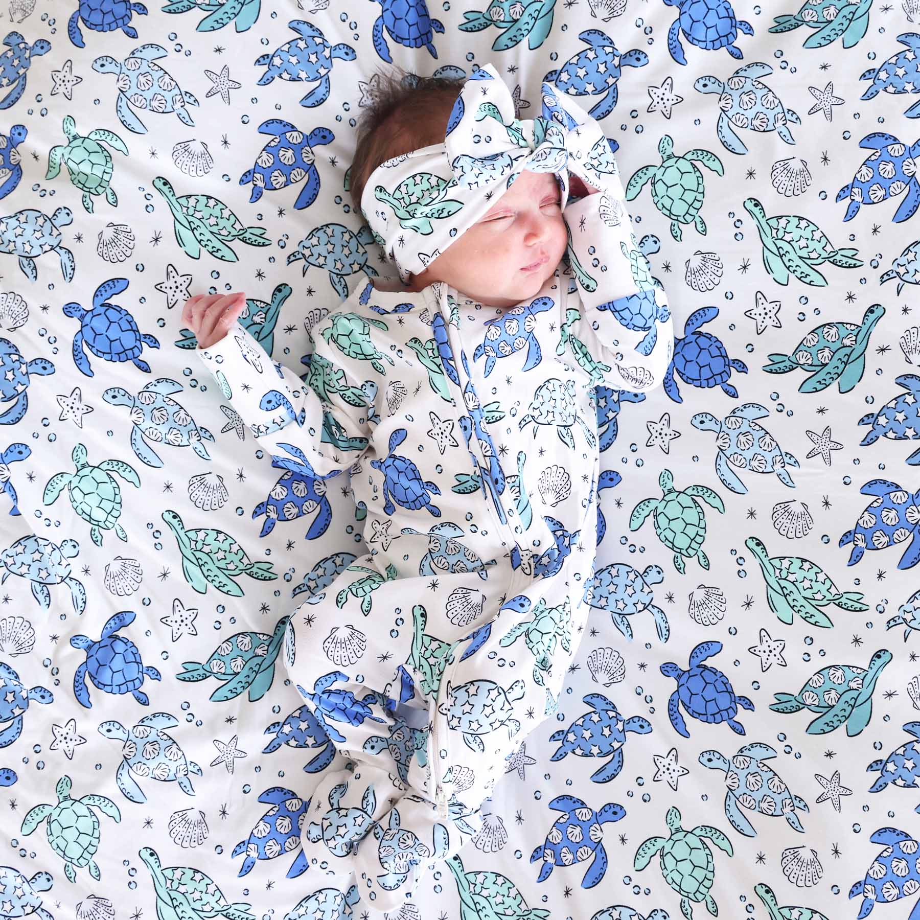 Sea Turtle Splash Oversized Swaddle Blanket - Image 3
