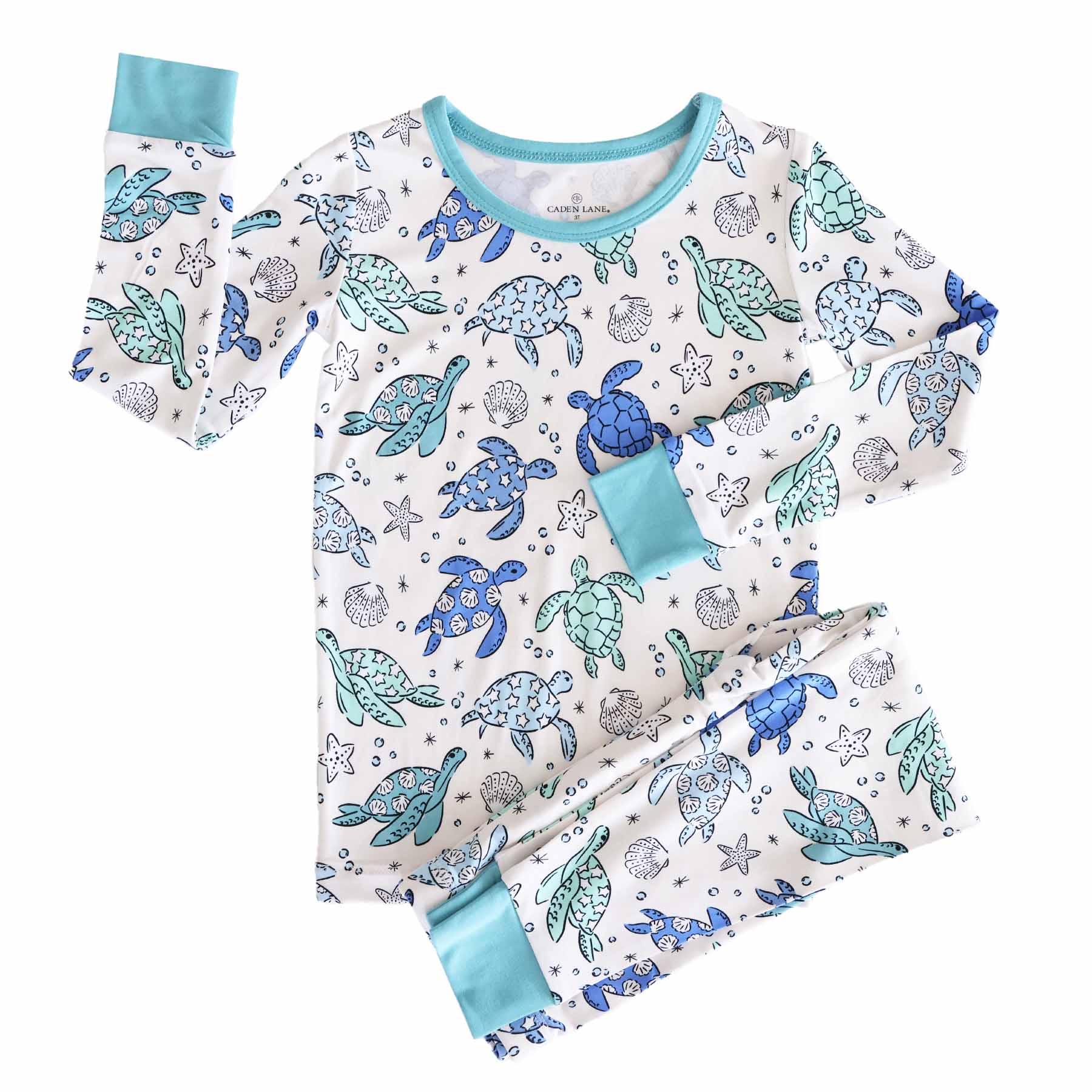 Sea Turtle Splash Two Piece Pajama Set - Image 2