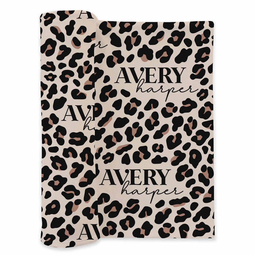 Seeing Spots Leopard Personalized Swaddle Blanket - Image 2