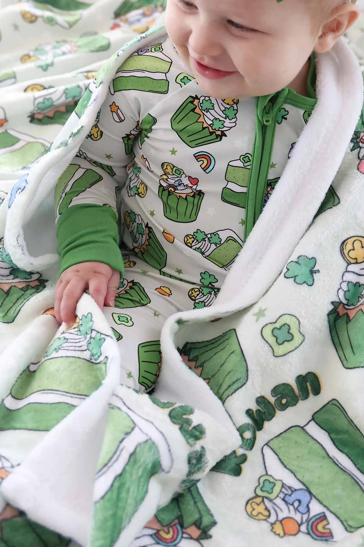 Shamrock Sweets Personalized Kids Blanket - Image 6