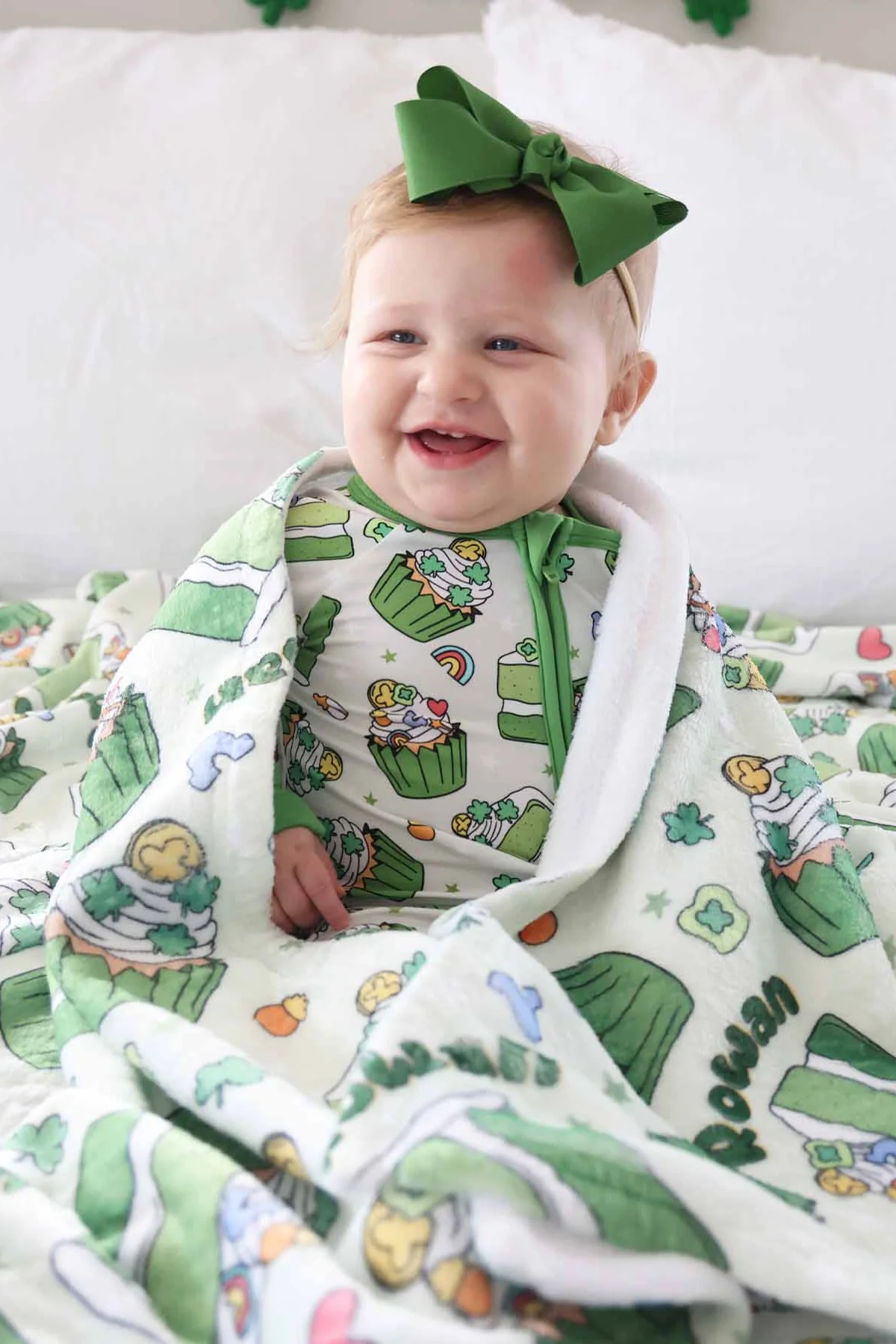 Shamrock Sweets Personalized Kids Blanket - Image 7