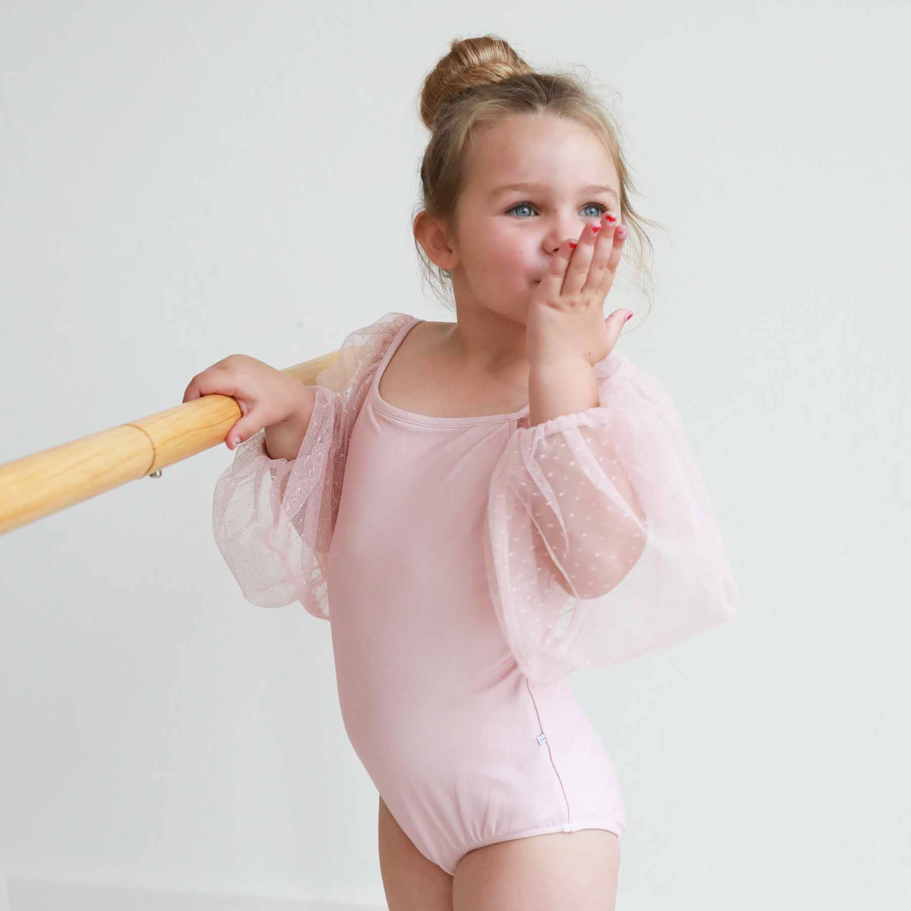 Sheer Long Sleeve Leotard | Mauve - Image 3