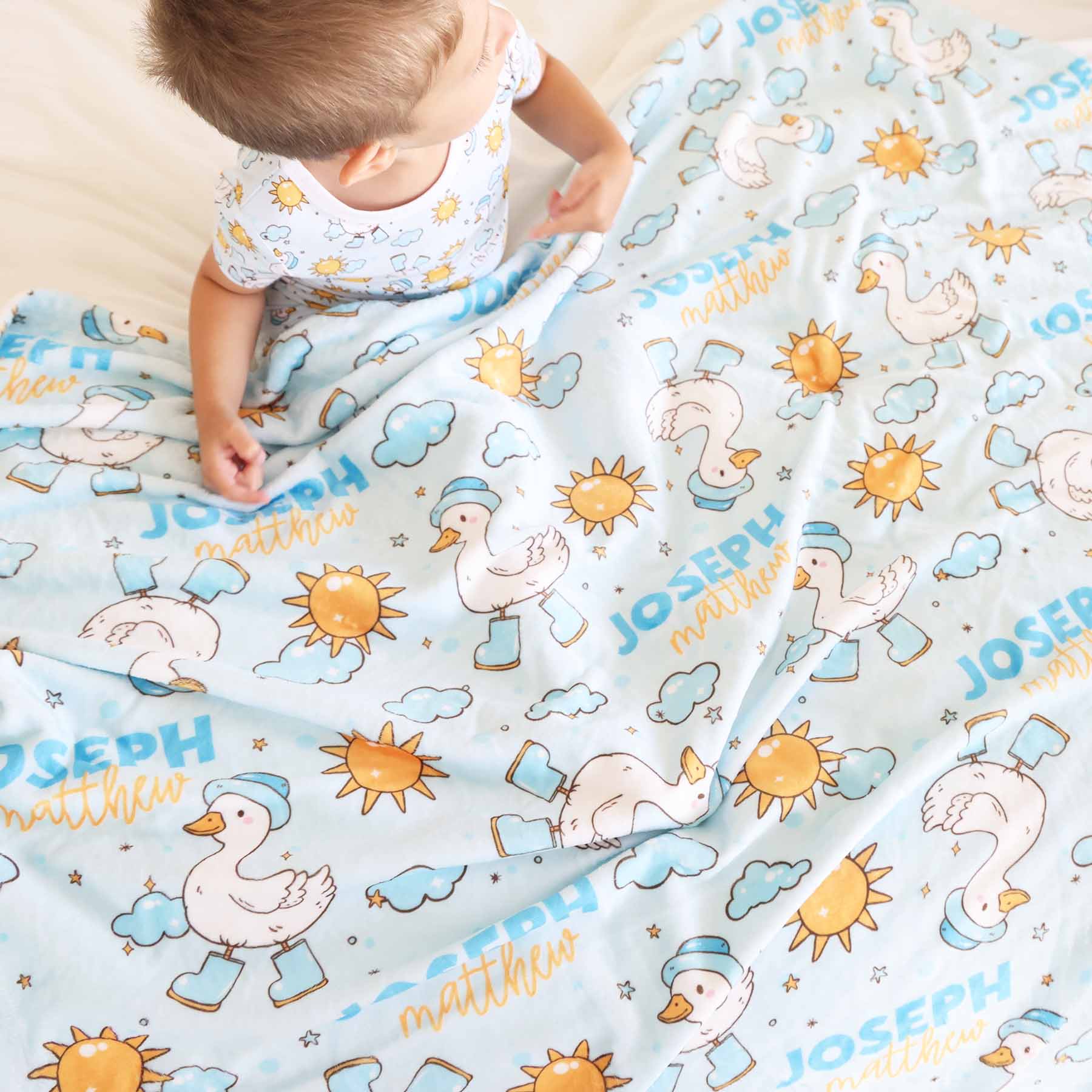 Silly Goose Personalized Kids Blanket | Blue - Image 3