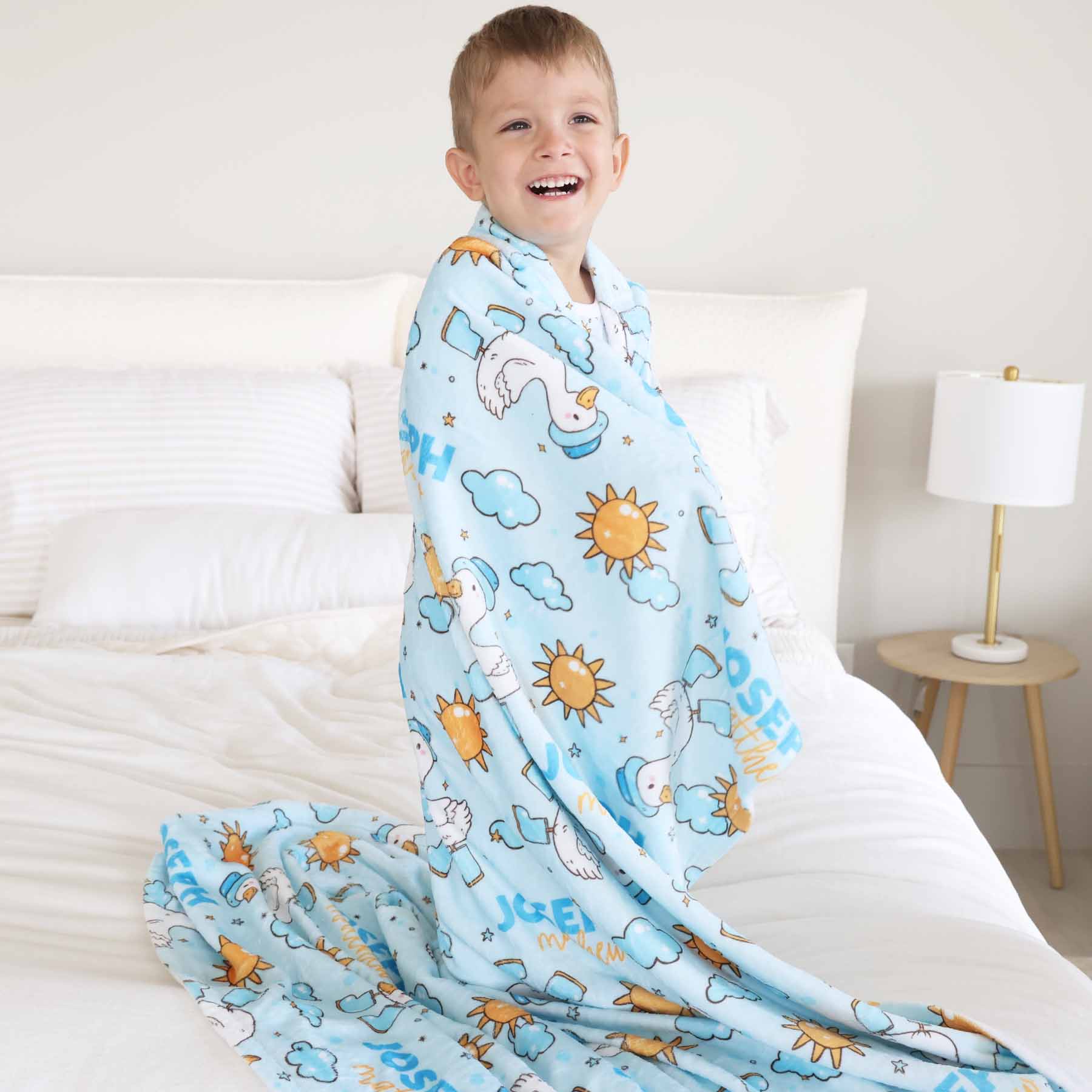 Silly Goose Personalized Kids Blanket | Blue - Image 5