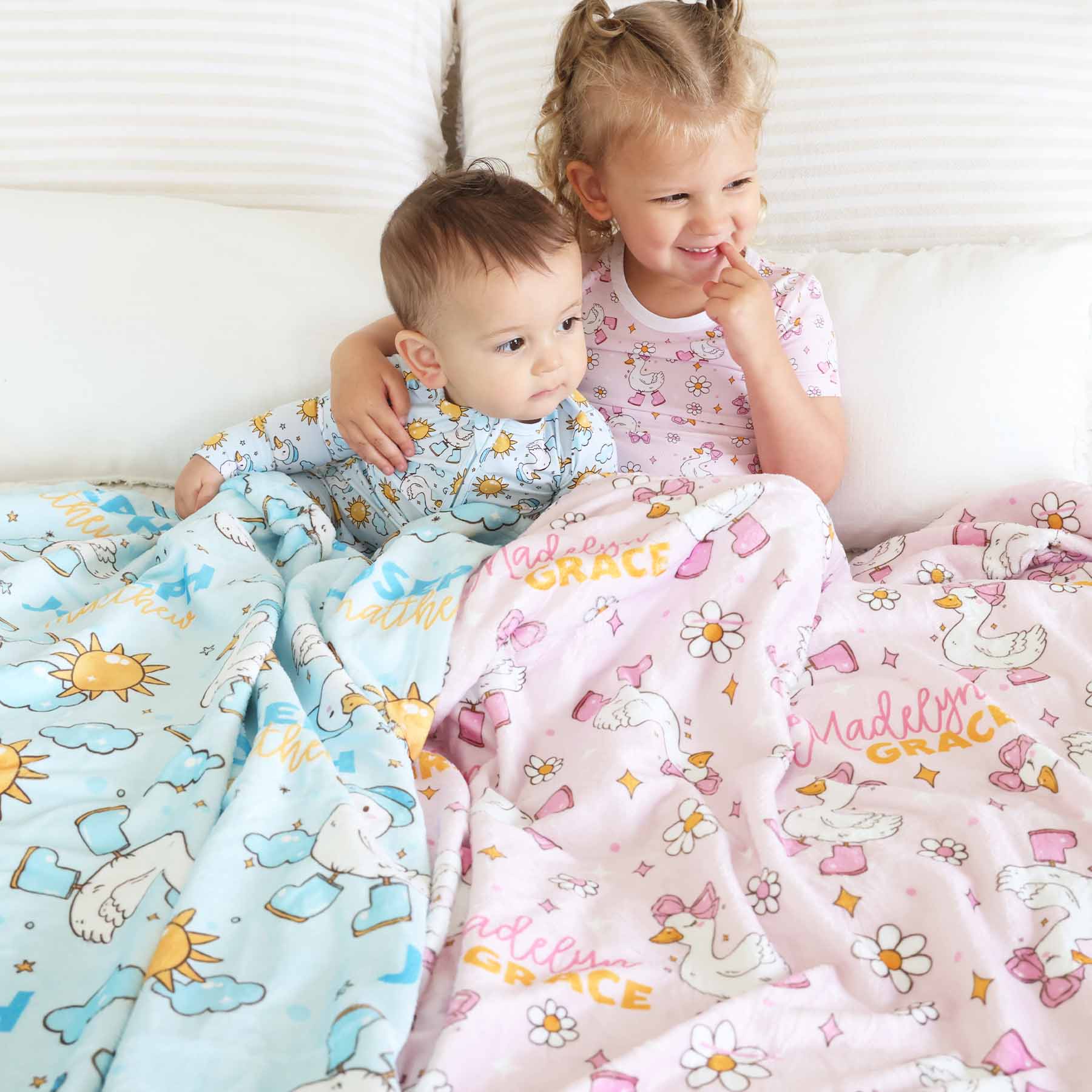 Silly Goose Personalized Kids Blanket | Blue - Image 6