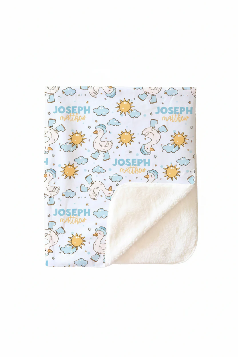 Silly Goose Personalized Kids Blanket | Blue - Image 7
