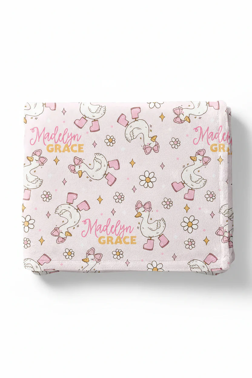 Silly Goose Personalized Kids Blanket | Pink