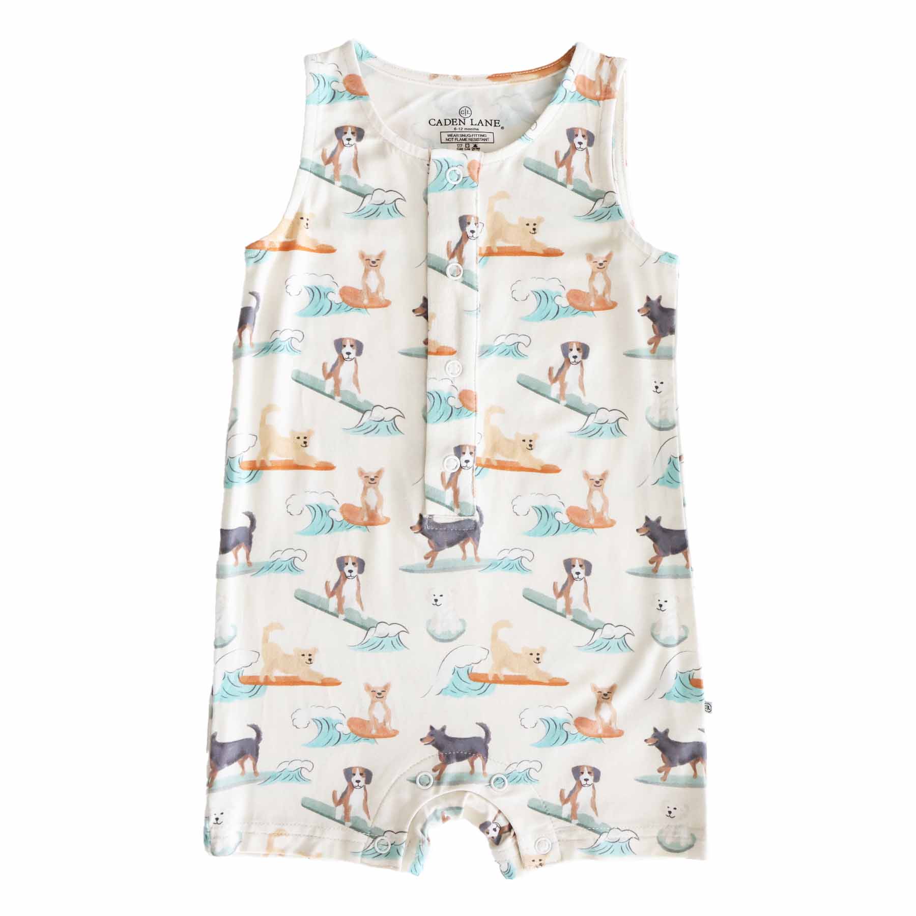 Sleeveless Snap Romper | Paddle Pups - Image 2