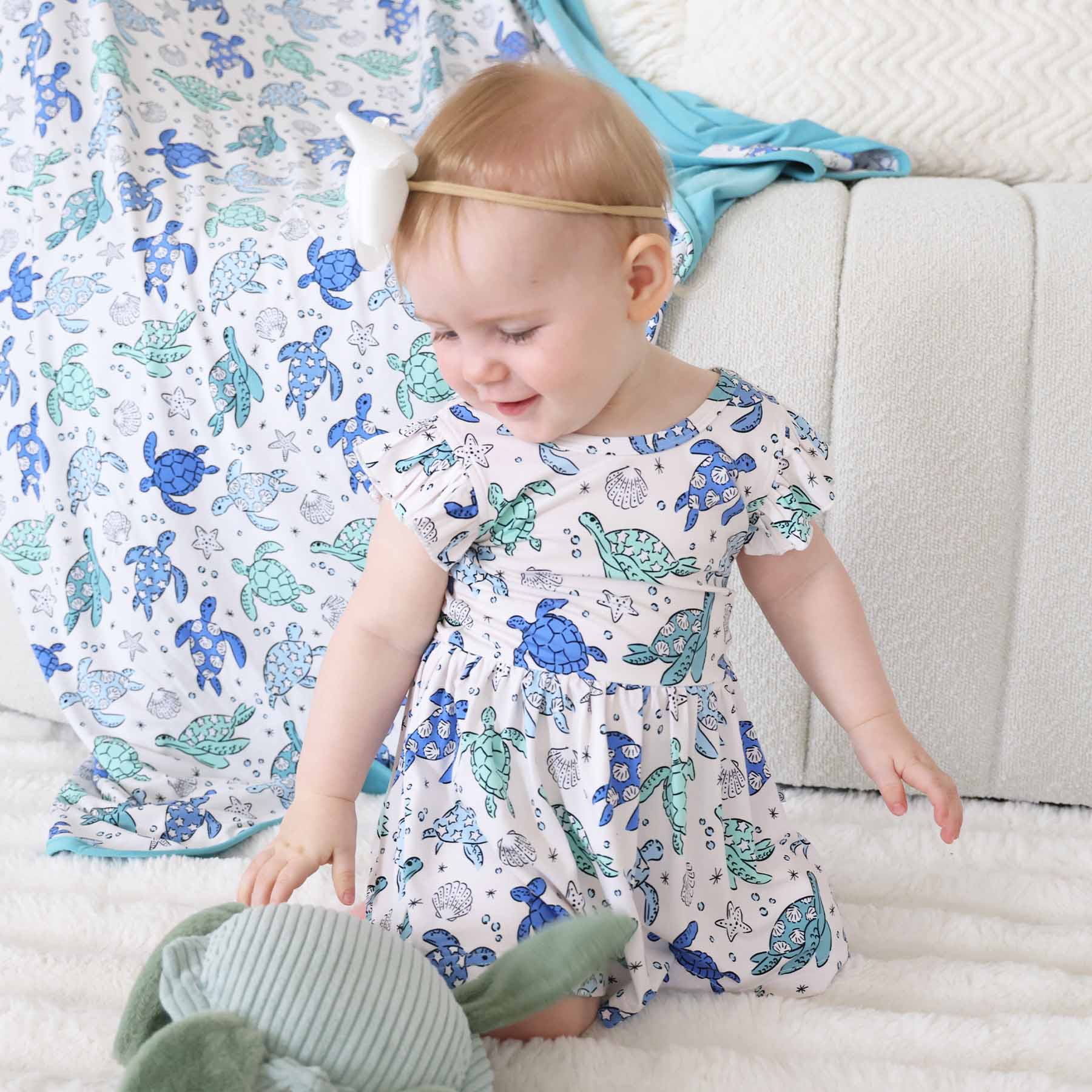 Sleeveless Twirl Bodysuit | Sea Turtle Splash - Image 10