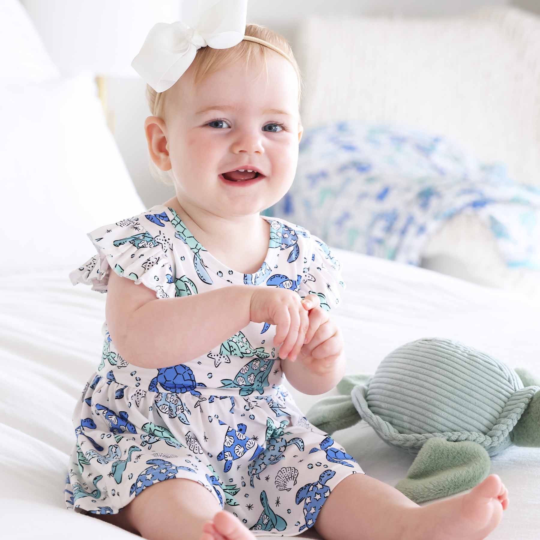Sleeveless Twirl Bodysuit | Sea Turtle Splash - Image 11