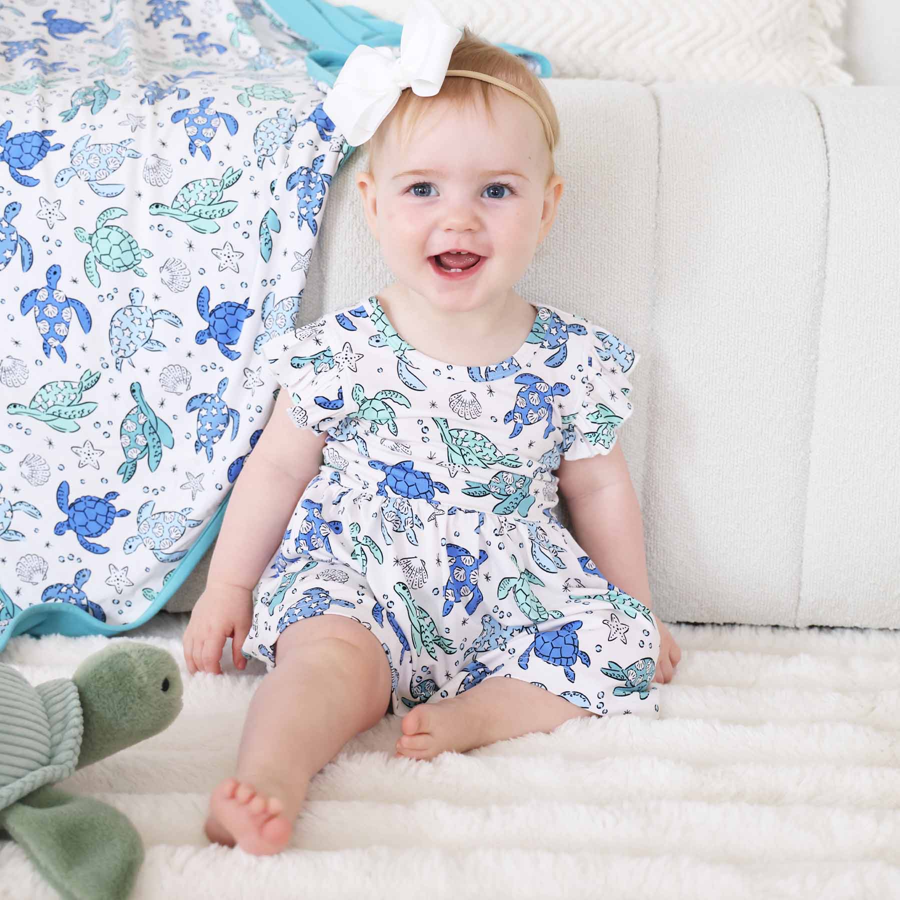 Sleeveless Twirl Bodysuit | Sea Turtle Splash - Image 12