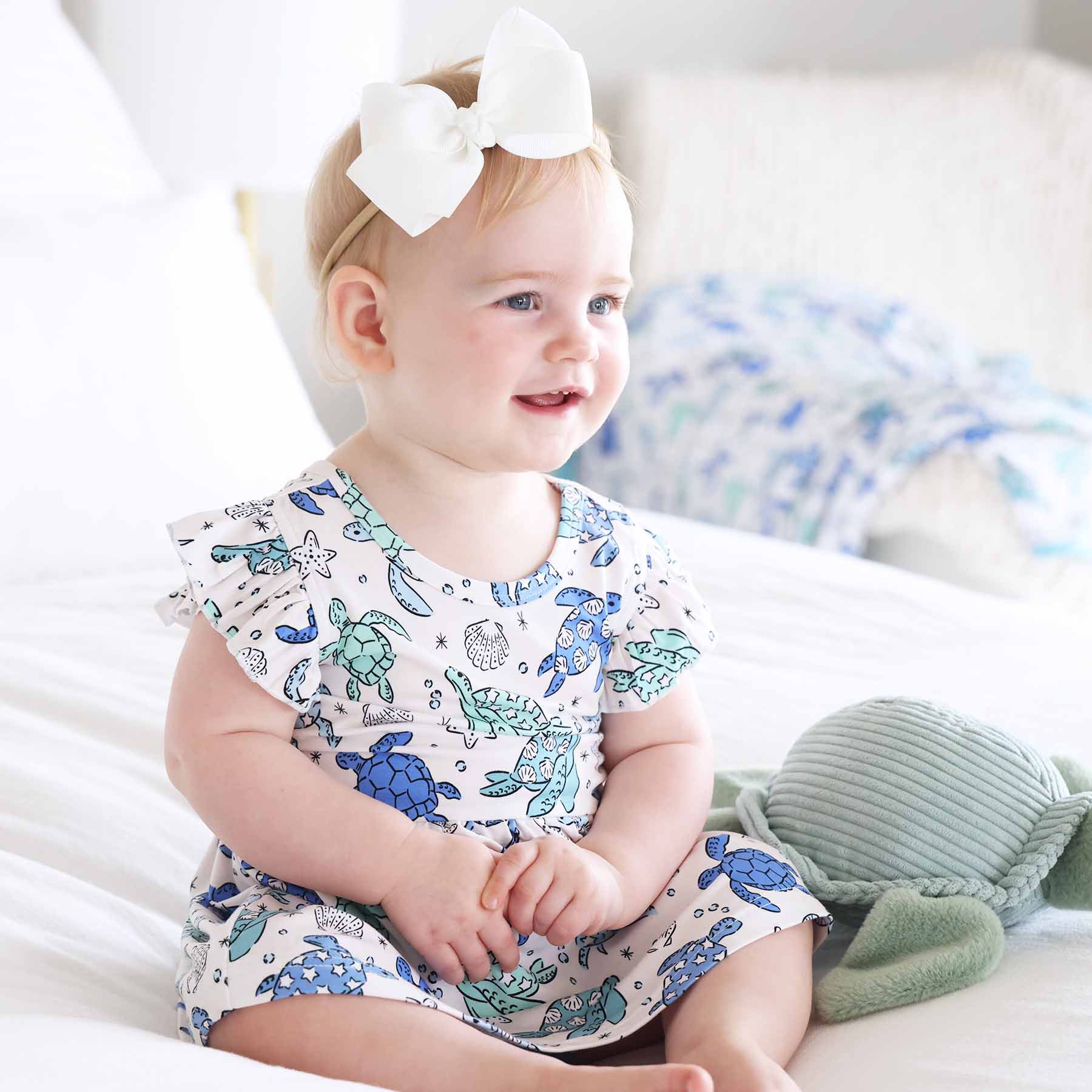 Sleeveless Twirl Bodysuit | Sea Turtle Splash - Image 7