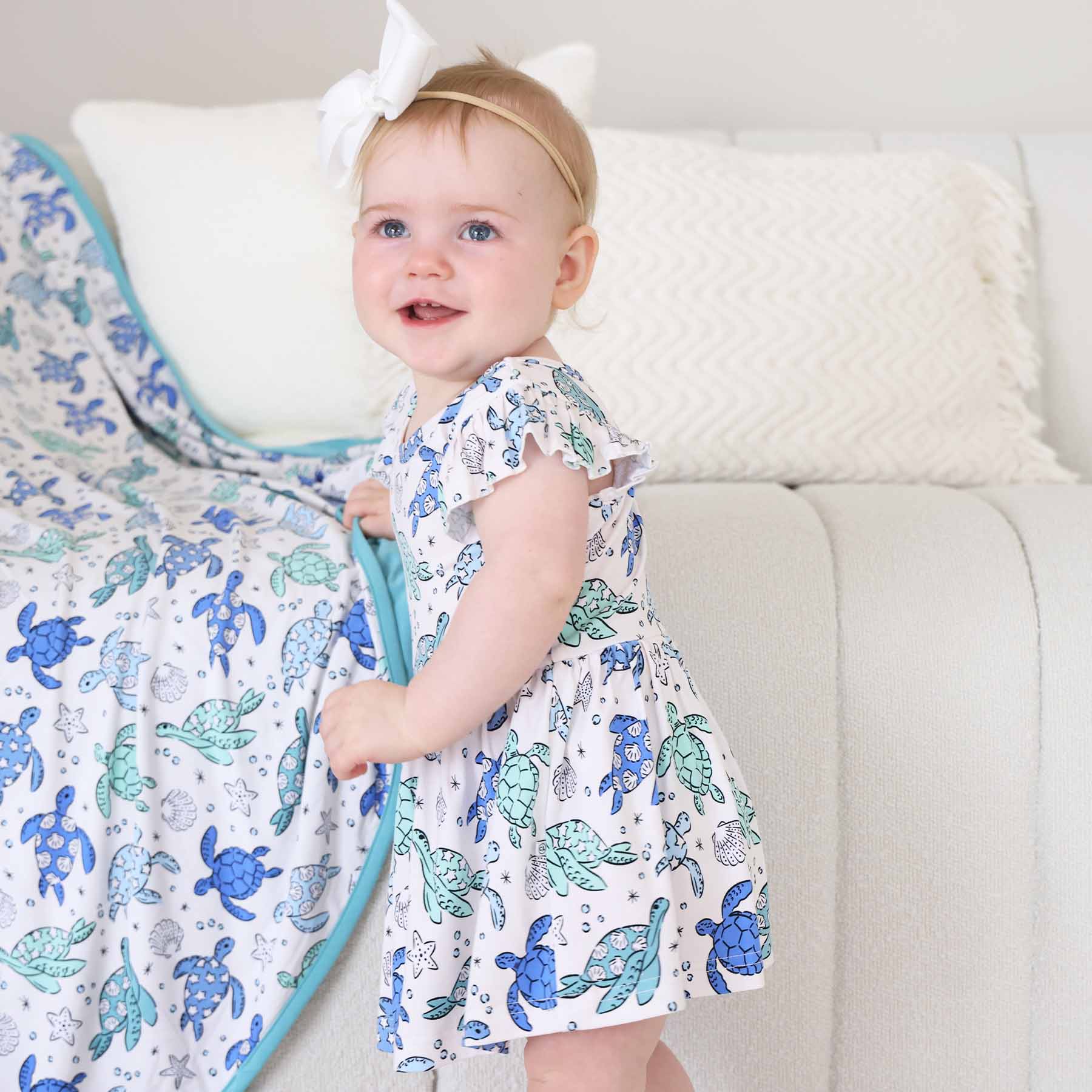 Sleeveless Twirl Bodysuit | Sea Turtle Splash - Image 9