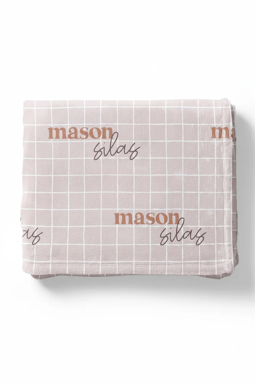 Sloane's Squares Personalized Kids Blanket