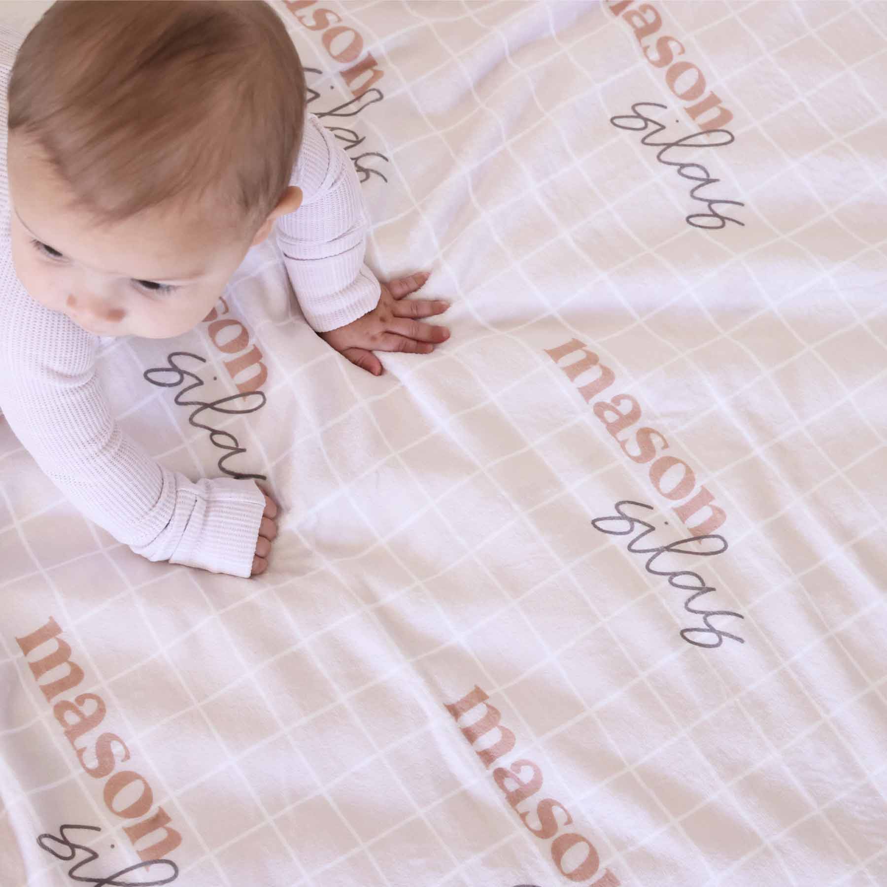 Sloane's Squares Personalized Kids Blanket - Image 2