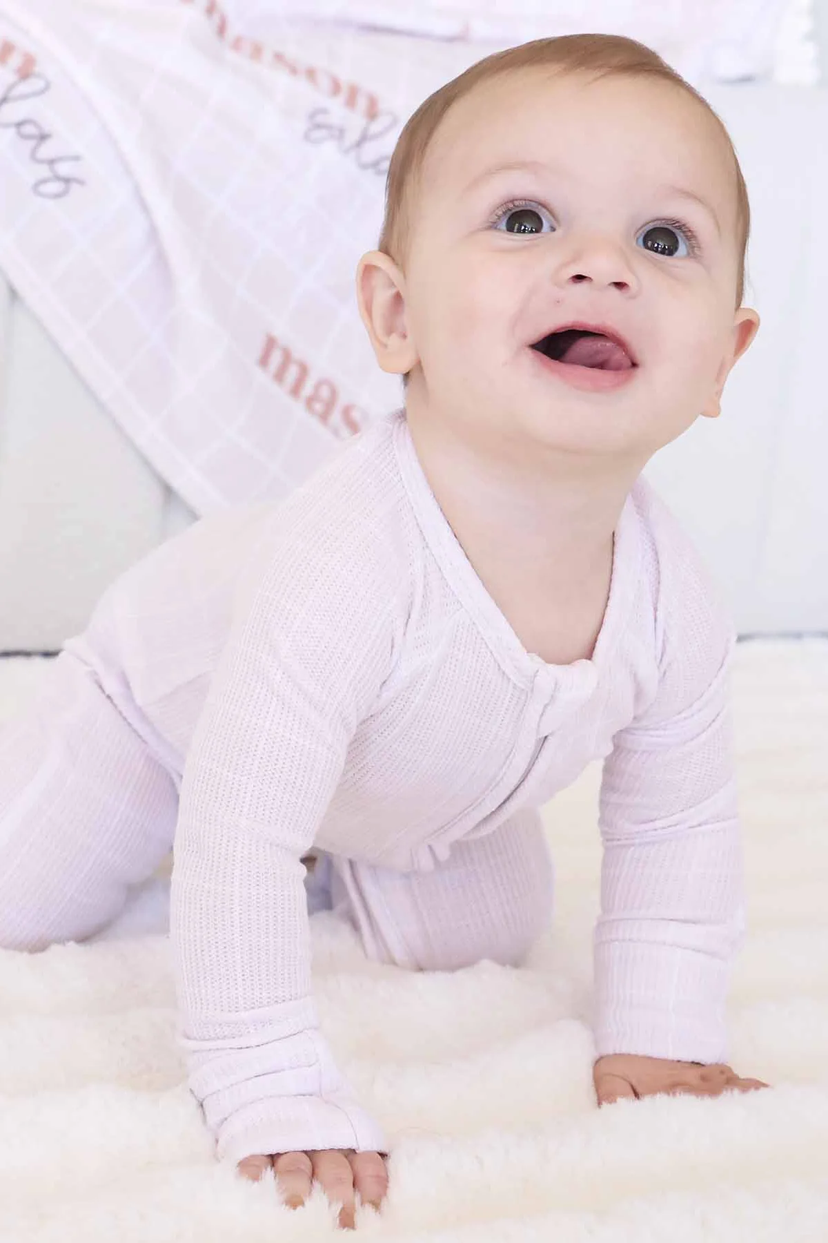 Sloane's Squares Bamboo Waffle Convertible Zip Romper - Image 5