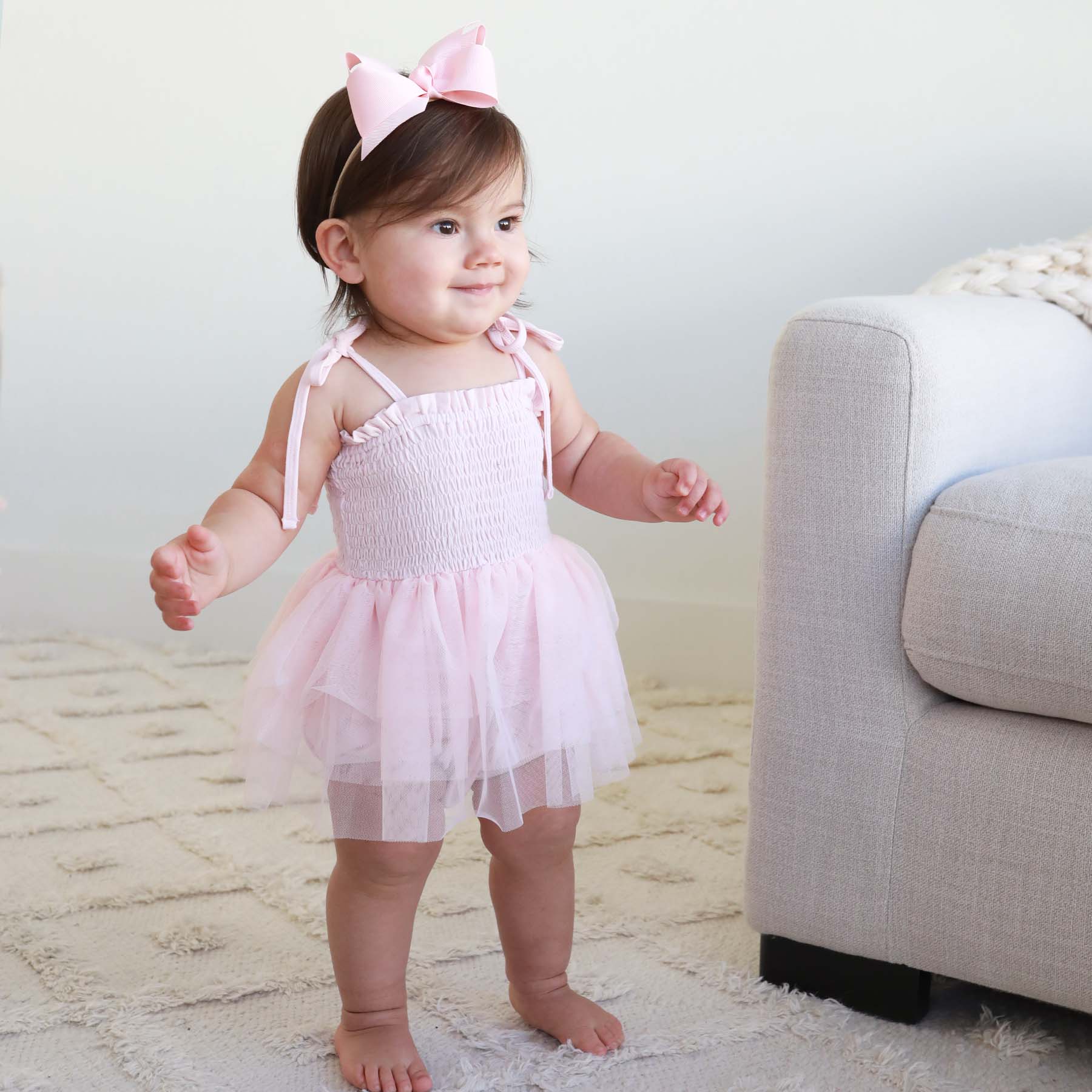 Smocked Tutu Bodysuit | Blush - Image 6