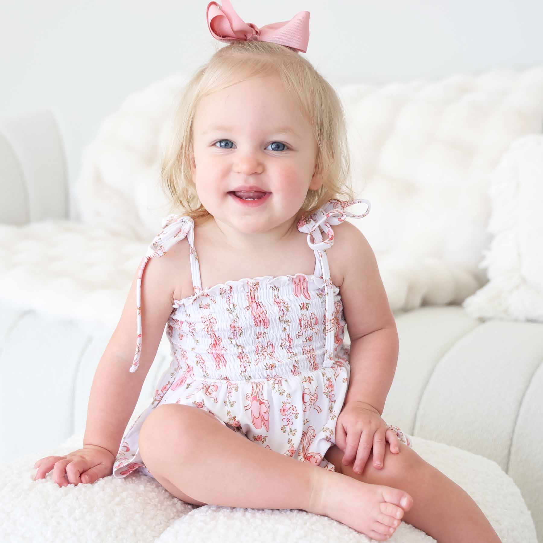Smocked Twirl Bodysuit | Ballet Blossoms - Image 6