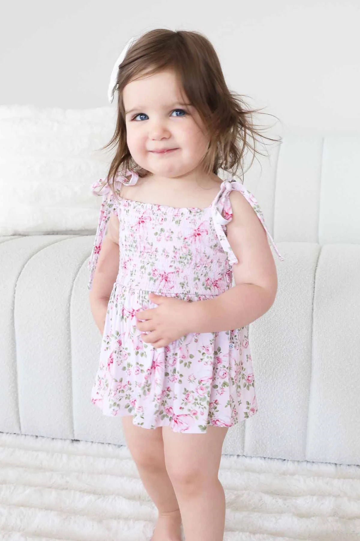 Smocked Twirl Bodysuit | Bows in Bloom