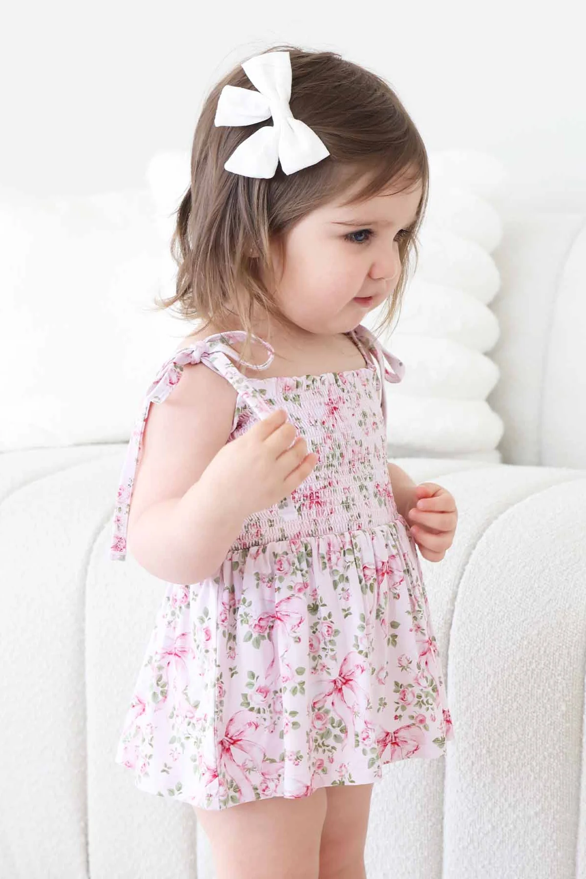 Smocked Twirl Bodysuit | Bows in Bloom - Image 13