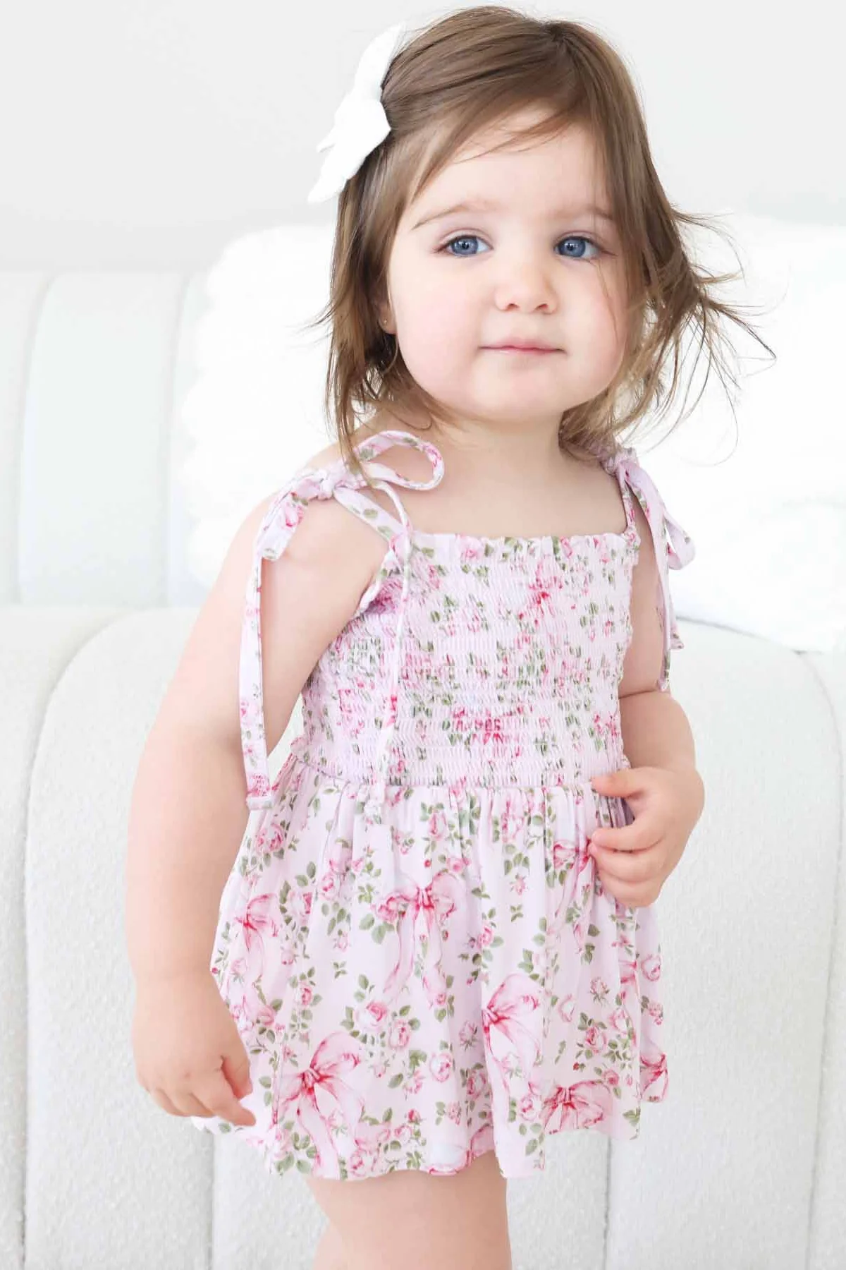 Smocked Twirl Bodysuit | Bows in Bloom - Image 14